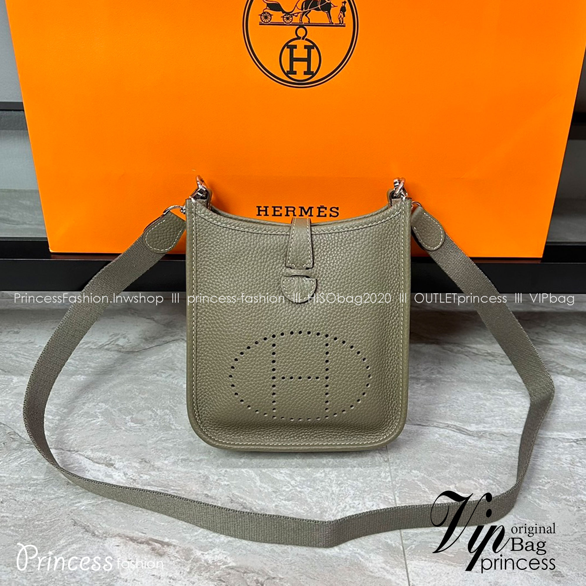 HERMES Evelyne TPM Bag The Perfect Mini Crossbody Bag 17cm กระเป๋าทรงโท้ทแบรนด์หรู เอกลักษณ์ของความสง่างาม เกรดออริ สลับแท้ 1:1 ใช้งานต่างประเทศได้