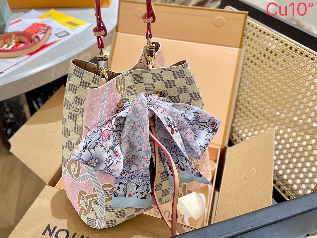 LV Neonoe MM Damier Azur New Spring Collection - Nautical / LV neoneo with nautical print อีกหนึ่งรุ่นท็อปฮิต กับดีไซน์ใหม่ต้อนรับฤดูร้อน กับกระเป๋าสะพายทรงบัคเก็ตใบใหญ่
