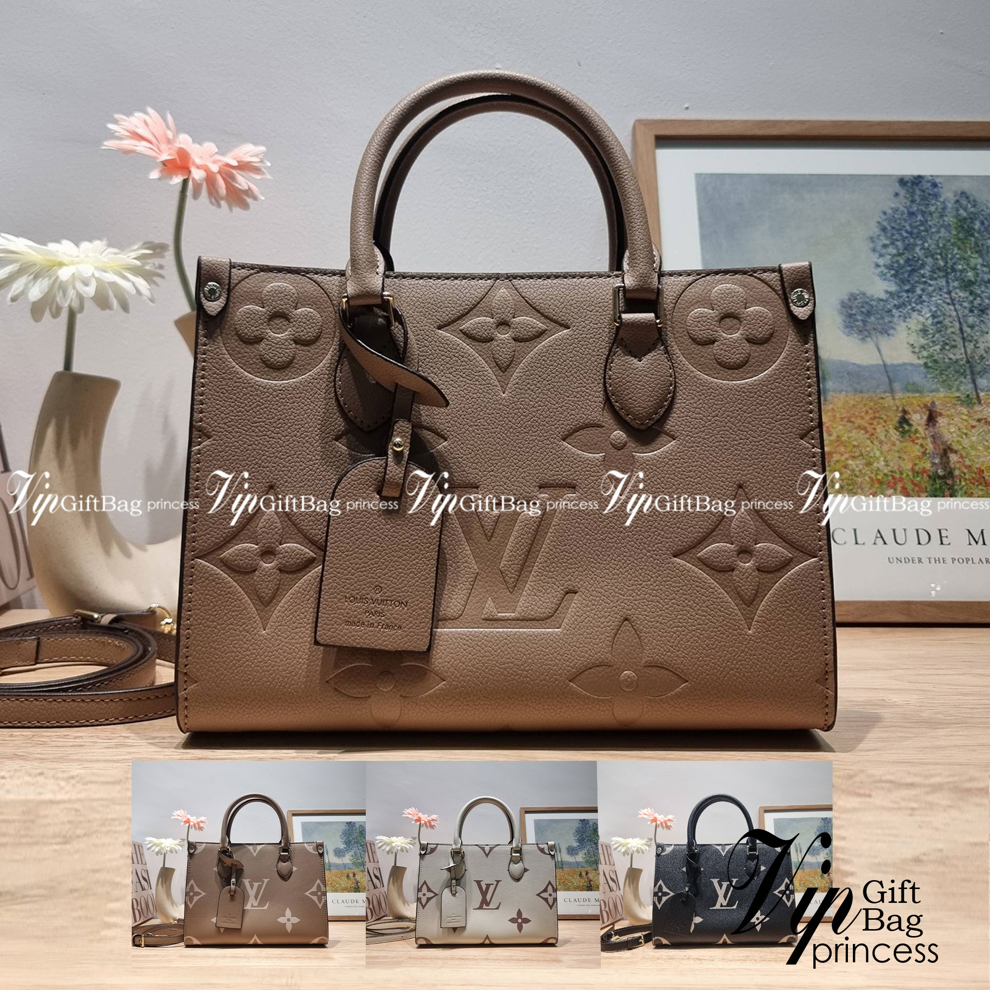 LV Onthego / LV crossbody tote bag กระเป๋าทรงโท้ทเวอร์ชั่นดั้งเดิม ที่คลาสสิค ผู้ดี หรูหรา โทนสีใช้งานง่าย ได้ทุกลุค ทุกสไตล์ วัสดุหนังลูกวัว ผิวลายเกรน มาพร้อมหูจับในตัว คล้องแขนก็ดูแพง หรือจะเกี่ยวสายครอสสะพายก็อัพลุคได้เลย ภายในโล่งกว้างมาก มีอะไหล่เกี