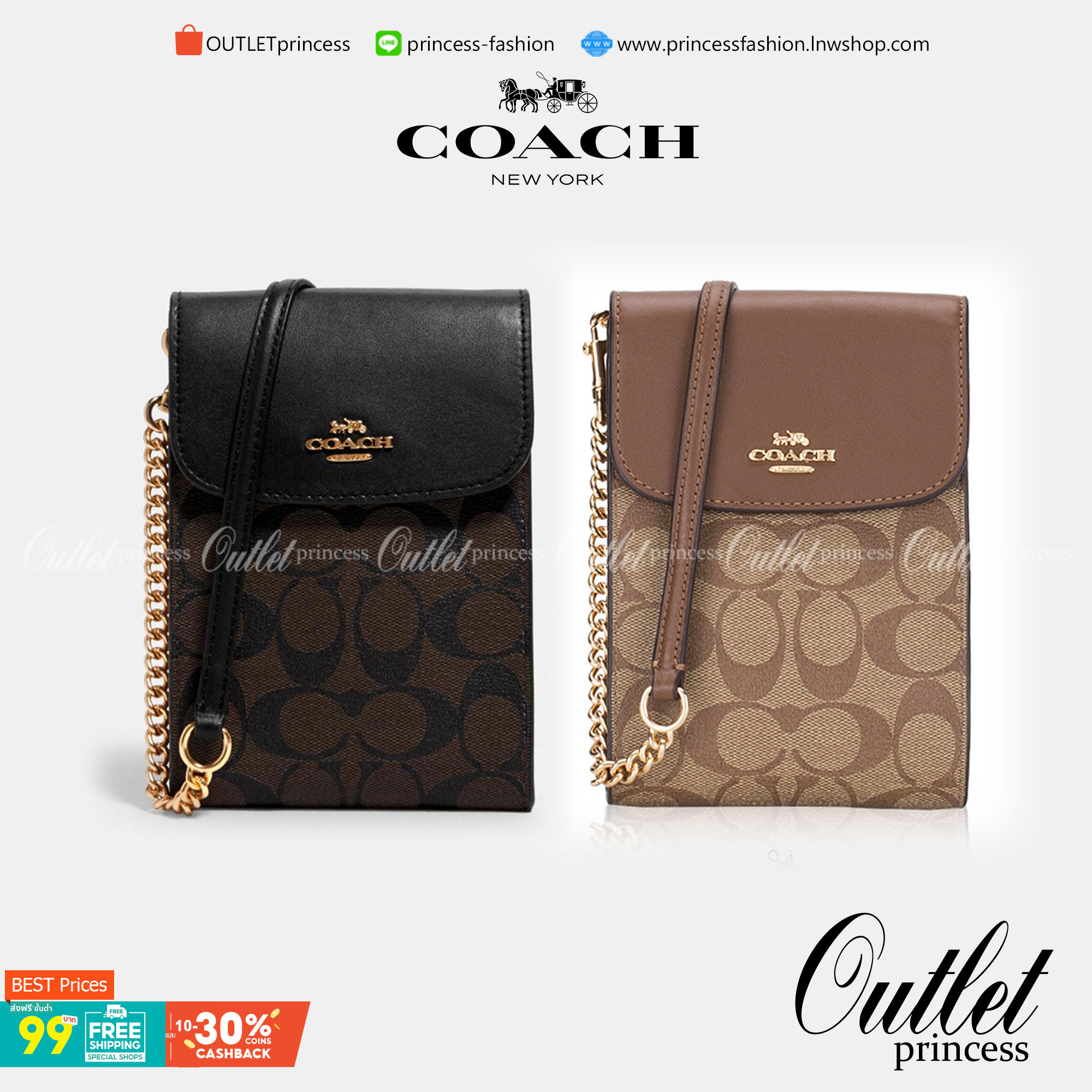 COACH 3051 RACHEL PHONE CROSSBODY IN SIGNATURE CANVAS HOT ITEM!! กระเป๋าสะพาย case phone ต้องมา ให้คุณพกพา gadget ล้ำไปได้ทุกที่ ใส่โทรศัพท์มือถือได้ทุกรุ่น ดีไซน์ใหญ่กว่าเดิม และยังมีช่องเก็บบัตรให้เพิ่มไปอีก ดีไซน์ลายซีคลาสสิค วัสดุหนังแคนวาส เปิด-ปิดด้