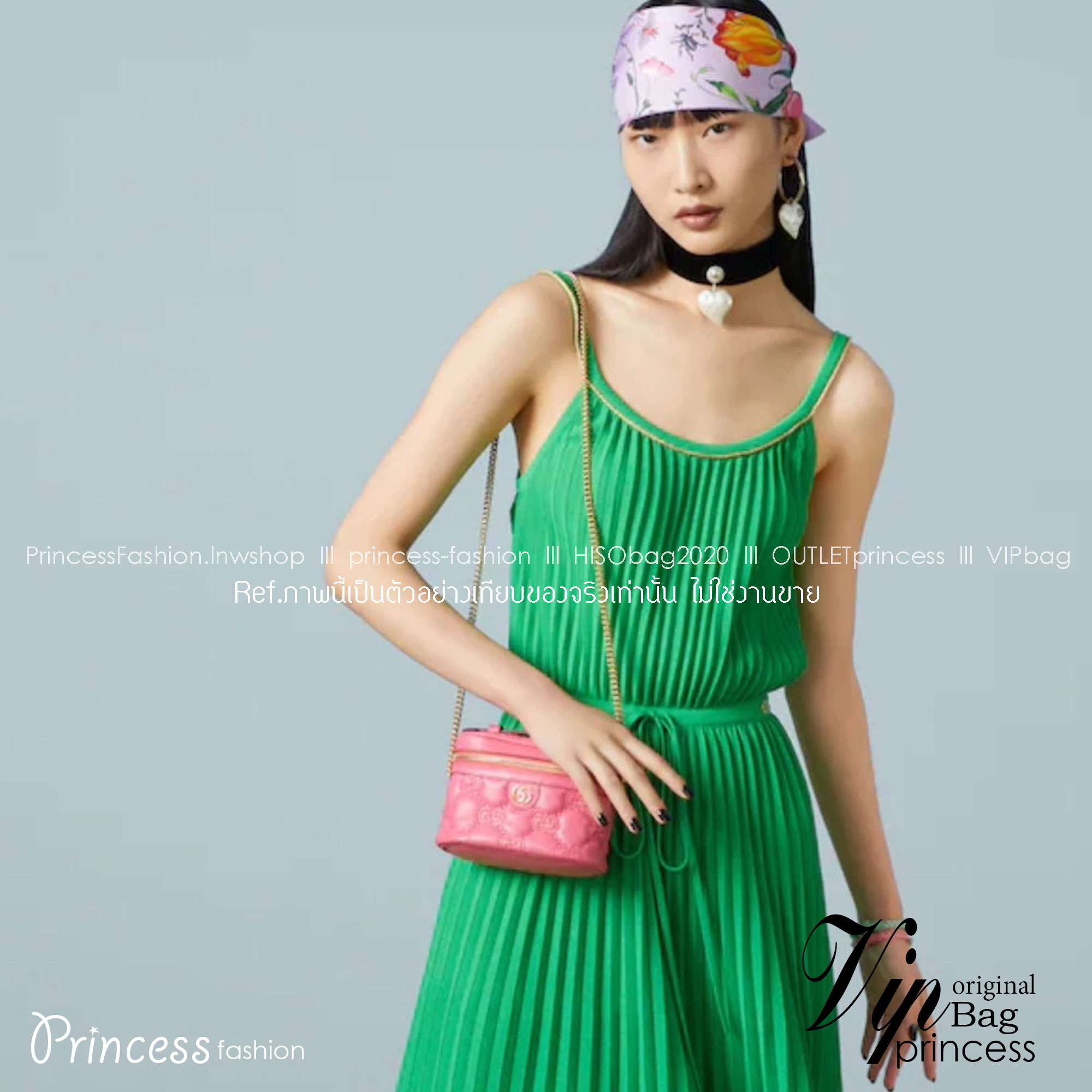 GUCCI GG MATELASSE TOP HANDLE MINI BAG กระเป๋าสะพายไซส์มินิพร้อมสายโซ่สีชมพู หนังแท้ เกรดออริจินอล 1:1 เกรดดีสุด สลับแท้