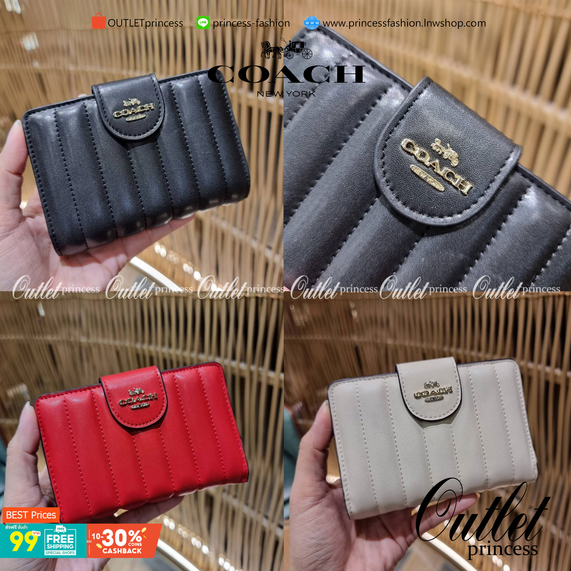 COACH C3454 MEDIUM CORNER ZIP WALLET ความหรูที่ซื้อได้!! กระเป๋าสตางค์ดีไซน์ใหม่ล่าสุด ออกแบบมาหรูดูดี ดีเทลลูกเล่นบุหนัง nappa นิ่มขึ้นเงาสวยมากๆ เปิด-ปิดใช้งานง่าย มีช่องซิปแยก มีช่องใส่บัตร ใส่ธนบัตรได้ทุกชนิด สะดวกใช้จริงๆใบนี้ สาวๆได้ไปใช้แล้วไม่อยาก
