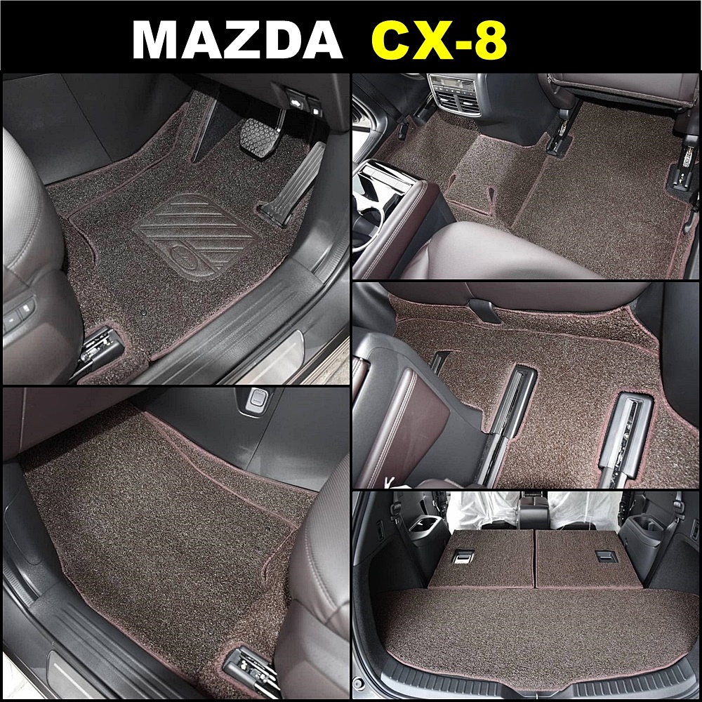 พรมดักฝุ่นไวนิล MAZDA CX-8 ปี2019-25 พรมดักฝุ่นในรถยนต์ เกรดA หนานุ่ม เข้ารูป เต็มคัน