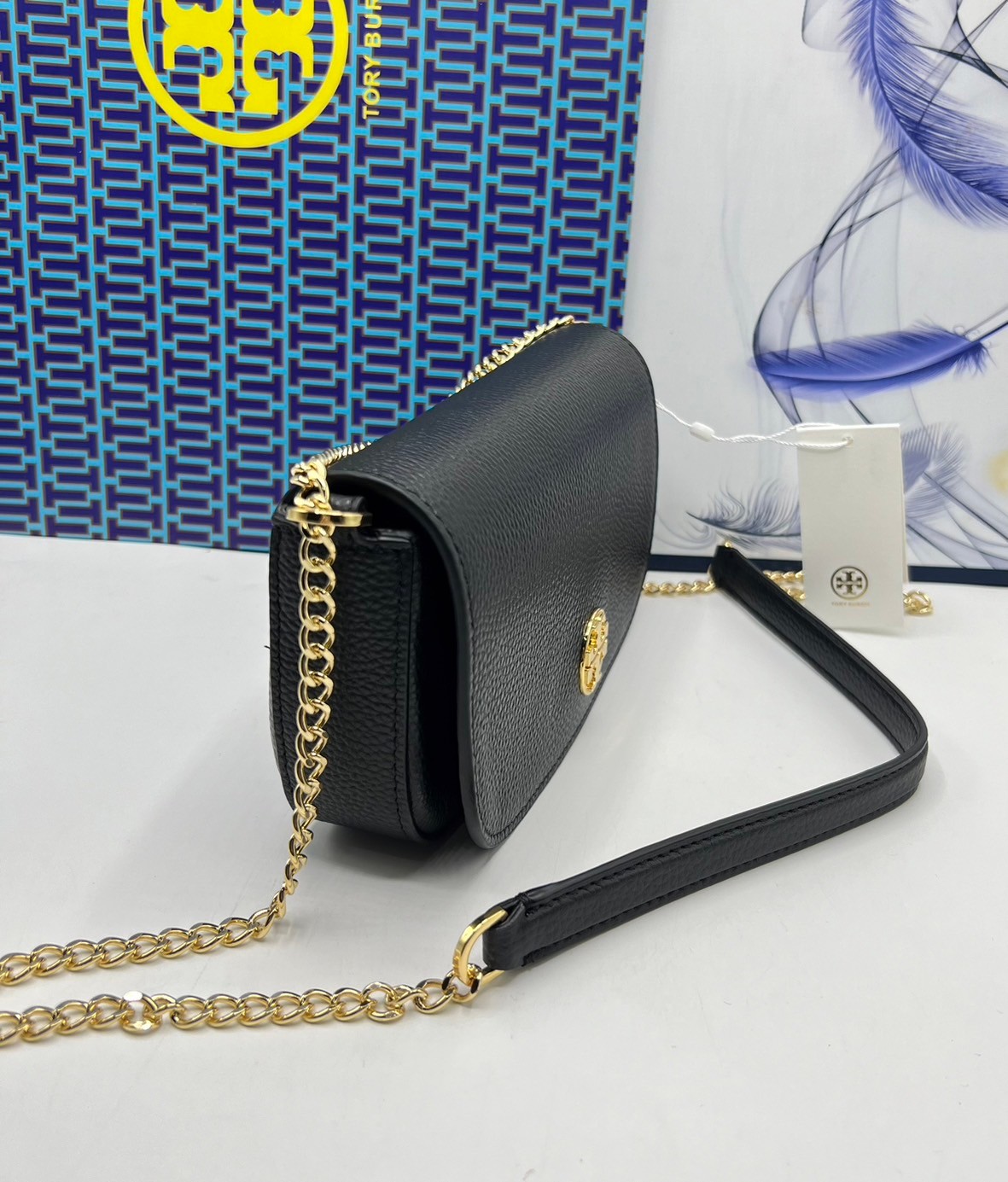 TORY BURCH Chelsea Pebbled Crossbody Bag กระเป๋าสะพายเรียบหรู เกรดออริ สลับแท้ 1:1 ใช้งานต่างประเทศได้