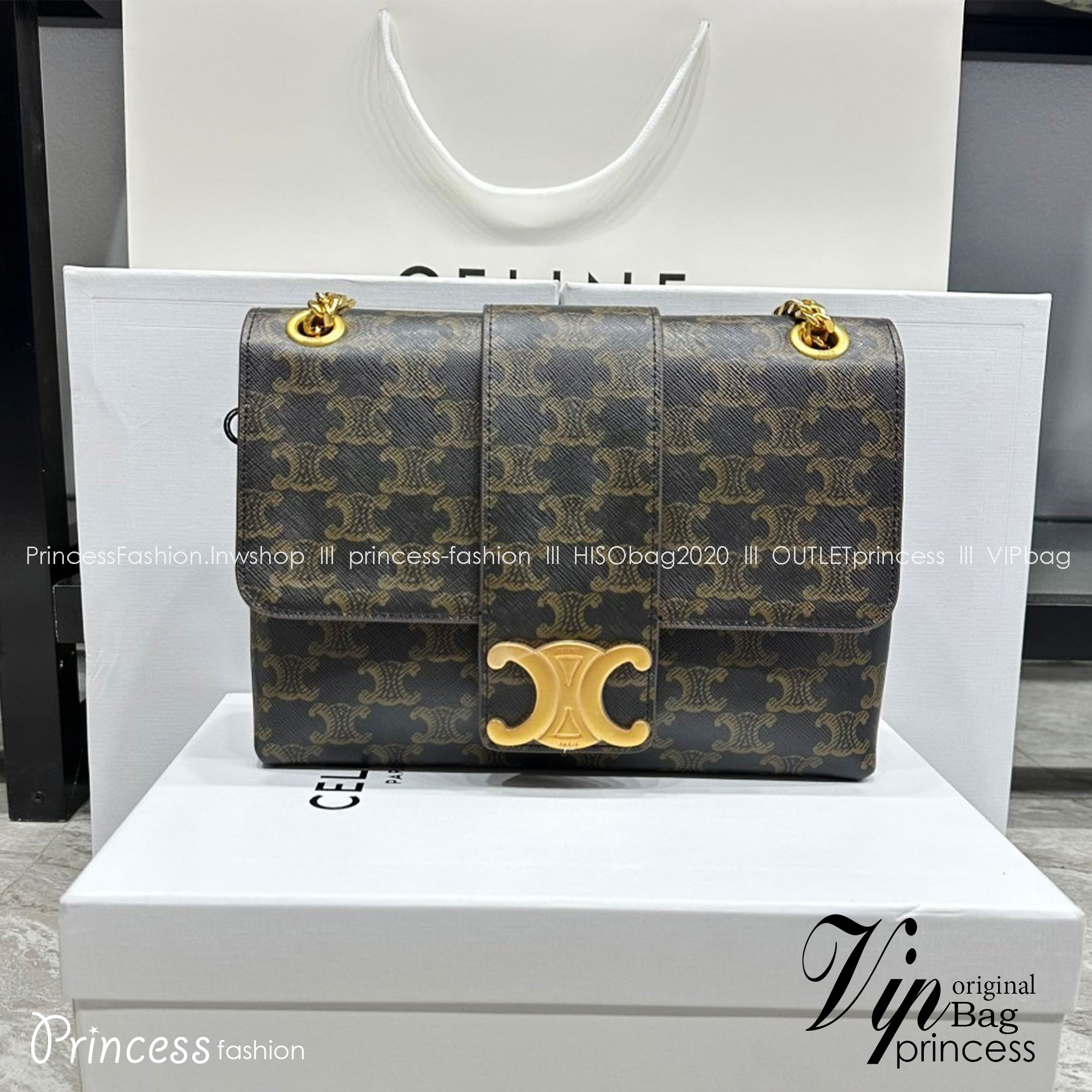 CELINE MEDIUM VICTOIRE BAG IN TRIOMPHE CANVAS 3 สี พร้อมส่ง เกรดออริจินอล สลับแท้ ใช้งานต่างประเทศได้ งานสวยตามรูป ภาพถ่ายจากงานขายจริง