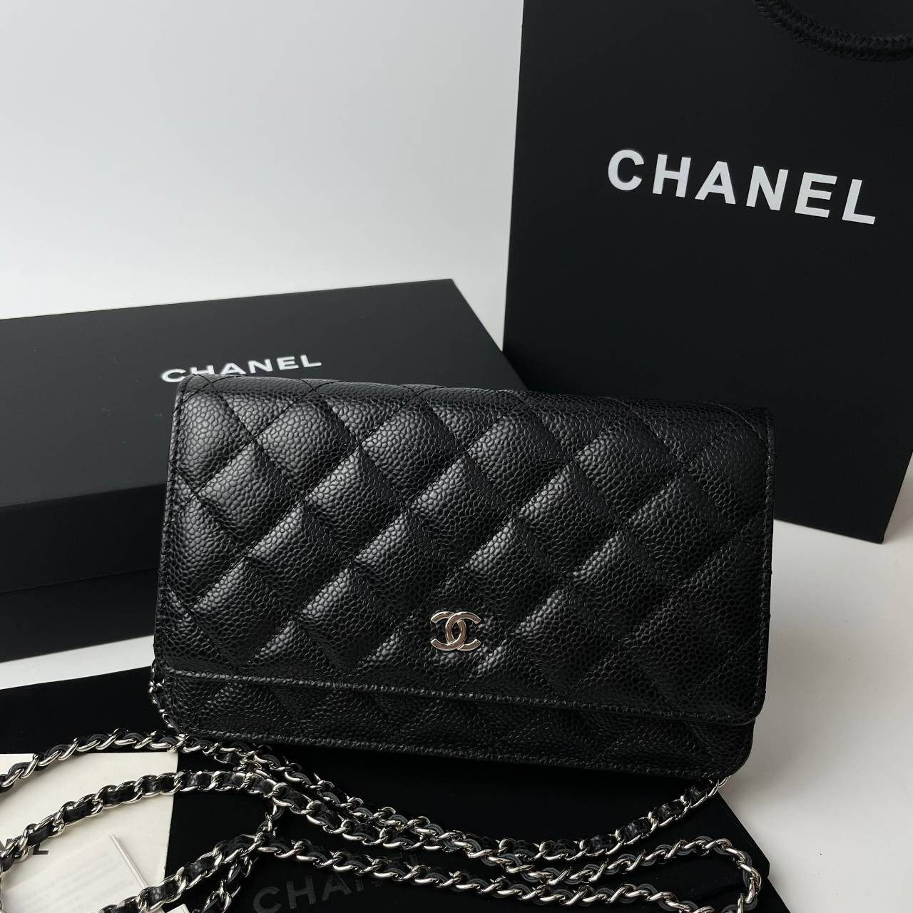 Chanel Wallet On Chain รุ่น Micro chip *หนังคาเวียร์* เกรดท็อปออริจินอล 1:1 สลับแท้ เกรดขายดีสุด งานสวยเป๊ะปัง ทรงสวยตรงปก ไม่ผิดหวัง ใช้งานต่างประเทศได้ ภาพถ่ายจากงานขายจริง