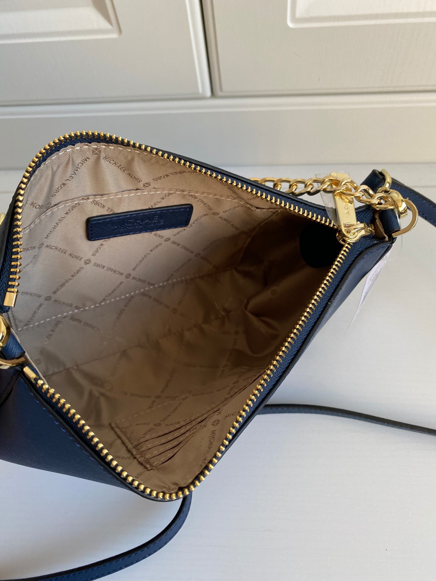 MICHEAL KORS SAFFIANO CROSSBODY BAG / MK Chain Pouchette Bag พร้อมส่ง 4 สี กระเป๋าสะพายข้าง ทรงสวย วัสดุหนัง SAFFIANO คุณภาพดี สวยอยู่ทรงแข็ง