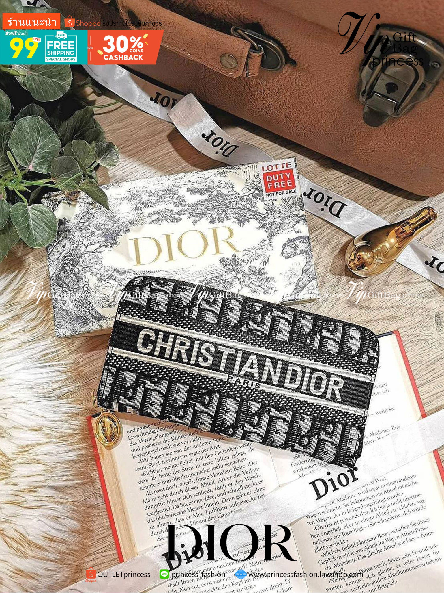 VIP 】CHRISTIAN DIOR ANAGRAM LONG WALLET VIP GIFT WITH PURCHASE (GWP) กระเป๋าสตางค์ใบยาวไอเท็มแนะนำพรีเมี่ยมกิ้ฟ Limited จาก DIOR DUTYFREE ลาย Dior Anagram สวยคลาสสิคไม่มีเอ้าท์ เปิดปิดด้วยซิปแบรนด์สีทองสะดวกใช้ ภายในมีช่องแบ่งหลายช่องและช่องซิปกลางเเยกเป็