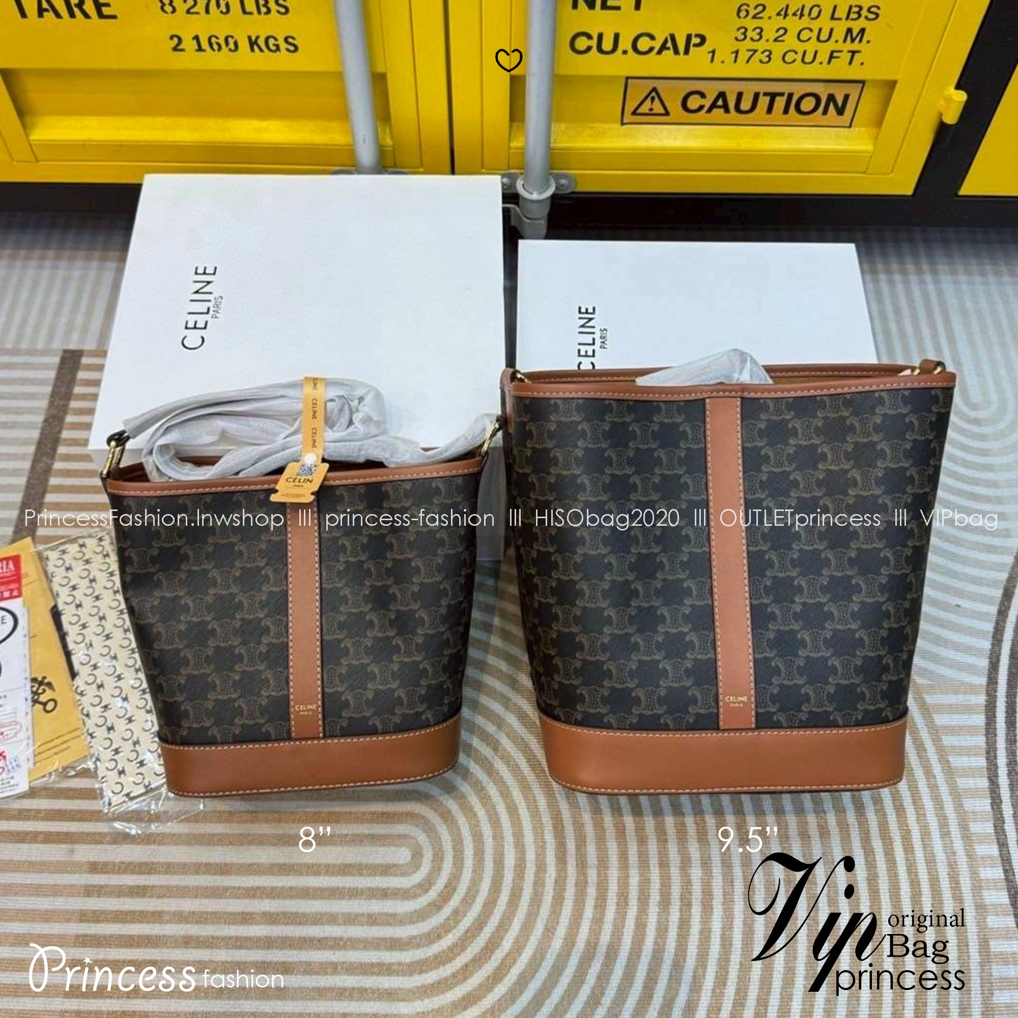 Celine bucket bag in Triomphe canvas and leather / Celine Tote Bag 6" 8" 9.5" กระเป๋าสะพายทรงบัคเก็ต โท้ทรุ่นแรกของแบรนด์ที่ได้รับความนิยมมากที่สุด ควรมีติดตู้ไว้เลย ดีไซน์สวยคลาสสิคไม่มีเอาท์