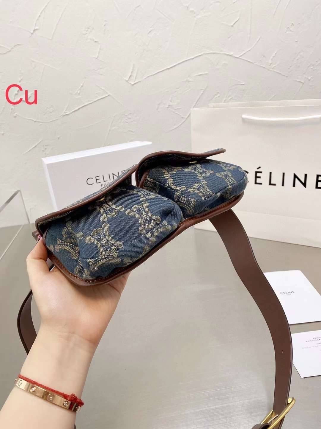 CELINE Macadam Denim Belt Bag / Celine Denim waist bag / Celine Denim Belt Bag กระเป๋าคาดอก/คาดเอวเซลีน งานผ้าแคนวาสเดนิมอย่างดี ใช้งานทน สายหนัง ภาพถ่ายจากงานขายจริง คุณภาพเทียบแท้ ใช้งานต่างประเทศได้