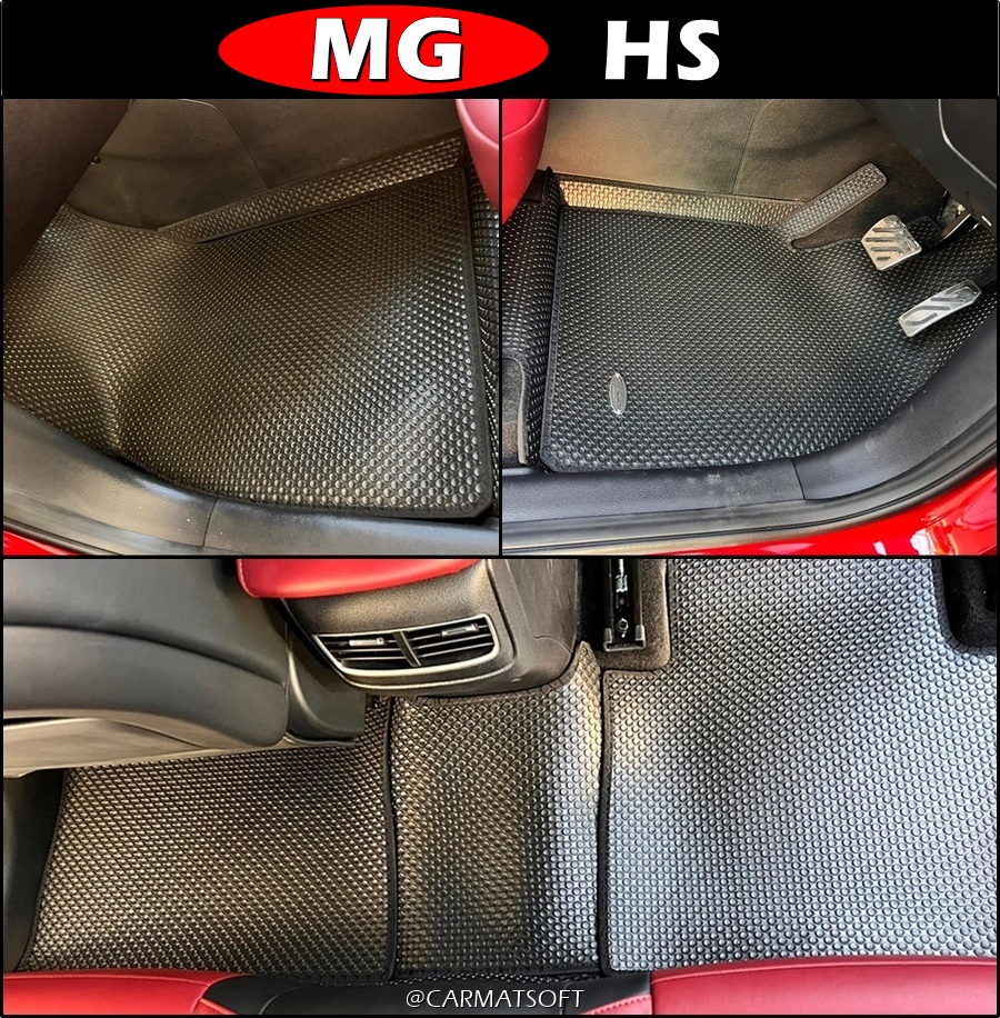 พรมปูพื้นรถยนต์ MG HS ลายกระดุมเม็ดเล็ก สีดำ เข้ารูป ตรงรุ่นรถ