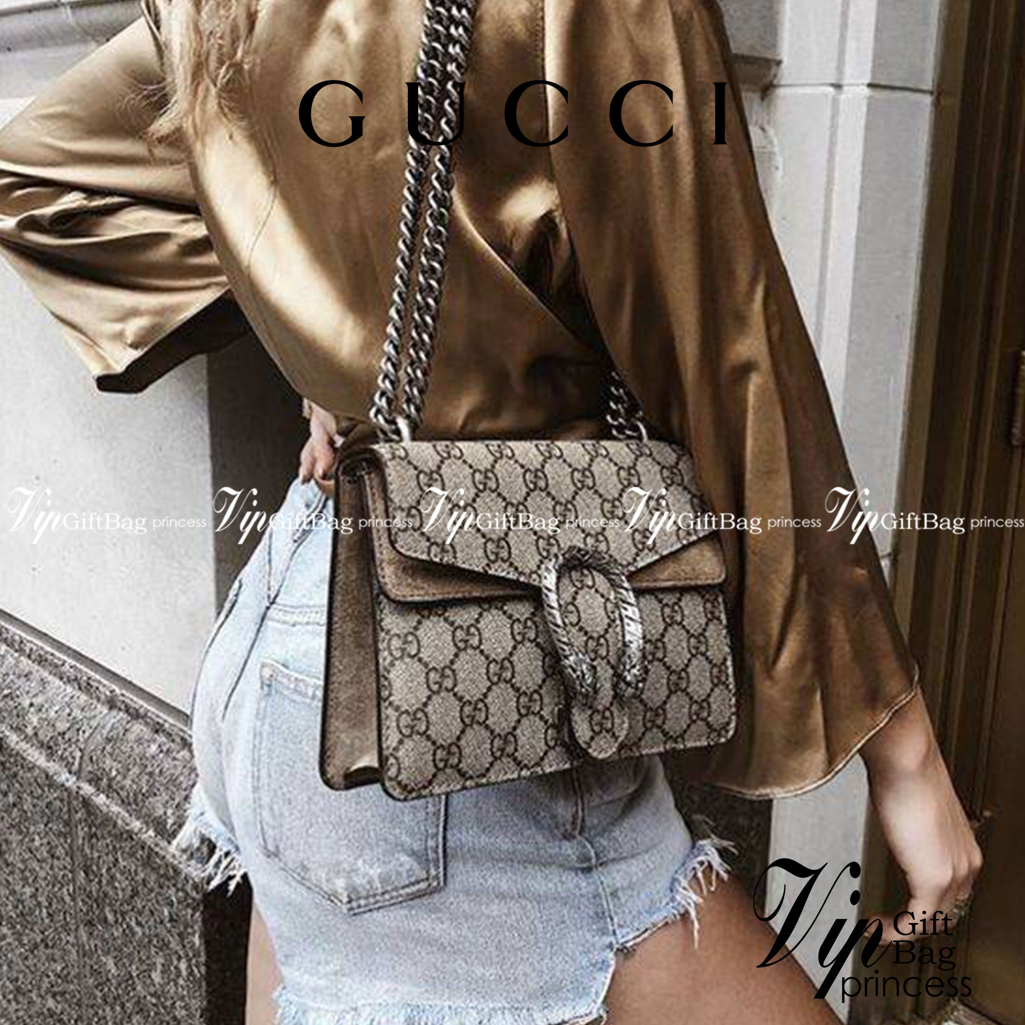 Gucci Mini Dionysus GG Shoulder Bag น้องมินิ ไซส์เล็กสุดเลิศ จัดให้แล้วจ้า!! ฮอตสุดไม่มีใครเกิน สวยจริงไม่ทิพย์!! GC CROSSBODY BAG WITH GWP สุดคุ้มกับกระเป๋าสะพายรุ่นที่สาวๆต้องไม่พลาด!! ดึงดูดและสะกดสายตาด้วยอะไหล่ดีเทลหรูรูปหัวสิงโต วัสดุหนังแคนวาส ทนทา