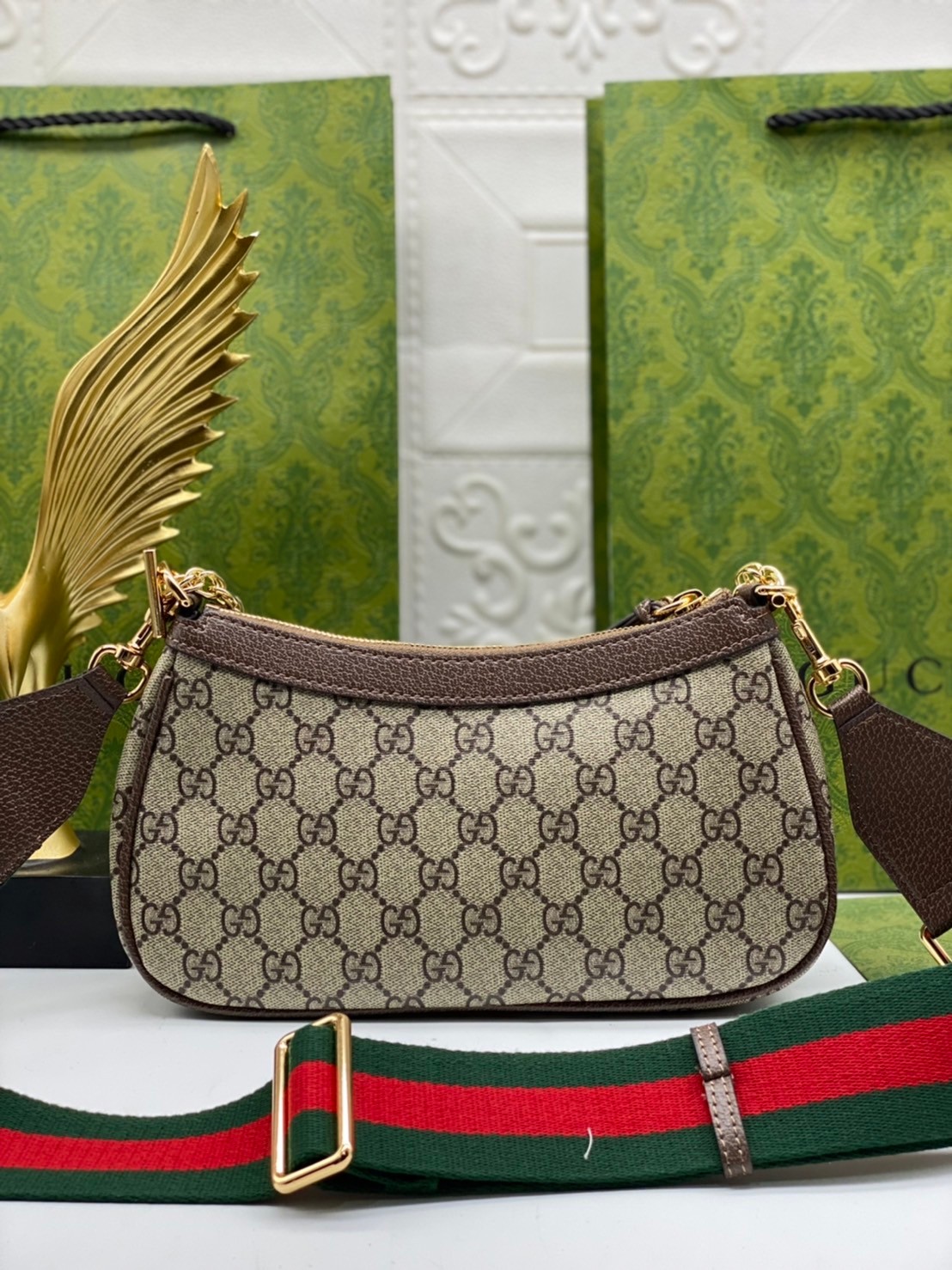 GUCCI Ophidia small handbag strawberry เกรดออริจินอล งานสวยตรงปก ภาพถ่ายจากงานขายจริง ใช้งานต่างประเทศได้