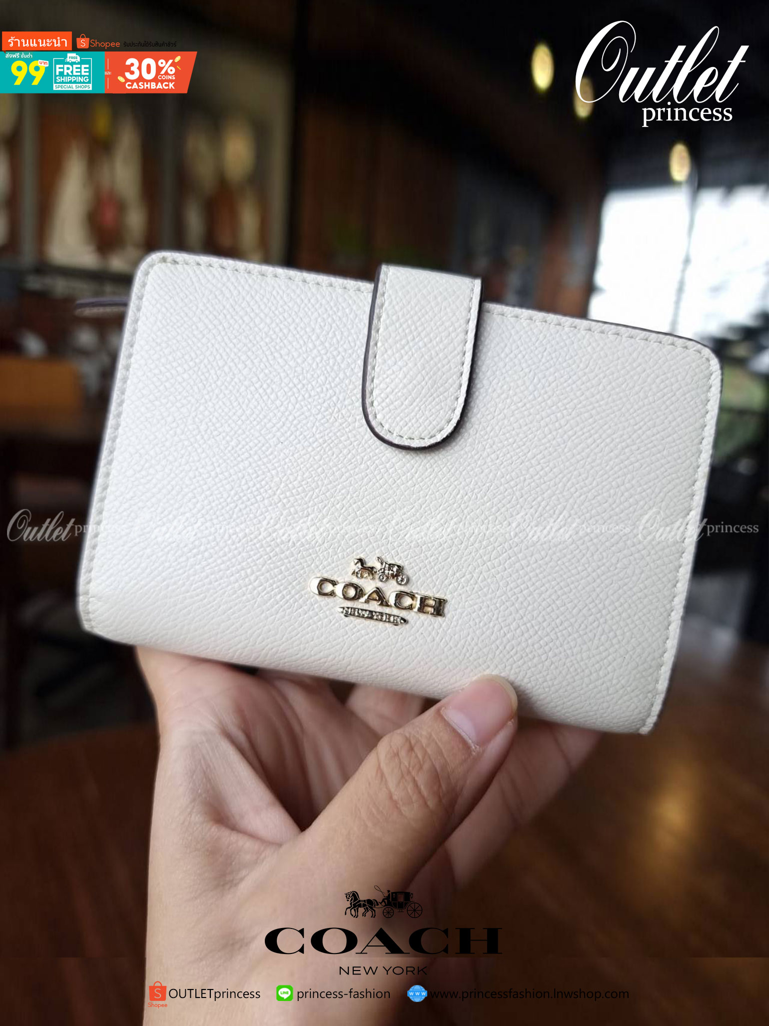 ของแท้ 💯% COACH F11484 MEDIUM CORNER ZIP WALLET มาแล้วจ้า!! รุ่นที่สาวๆตามหา 💃 กระเป๋าสตางค์ใบกลาง สีคลาสสิค เรียบแต่แฝงความหรู ด้วยวัสดุหนัง crossgrain ที่ดูแลรักษาง่าย