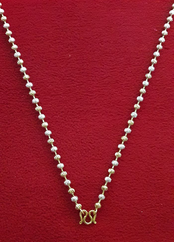 สินค้าหมดค่ะ สร้อยคอผู้หญิงสองกษัตริย์เงินทองเคลือบแก้วลายไข่ปลาตัดแบบยาว ความหนา 4 มม.ค่ะ