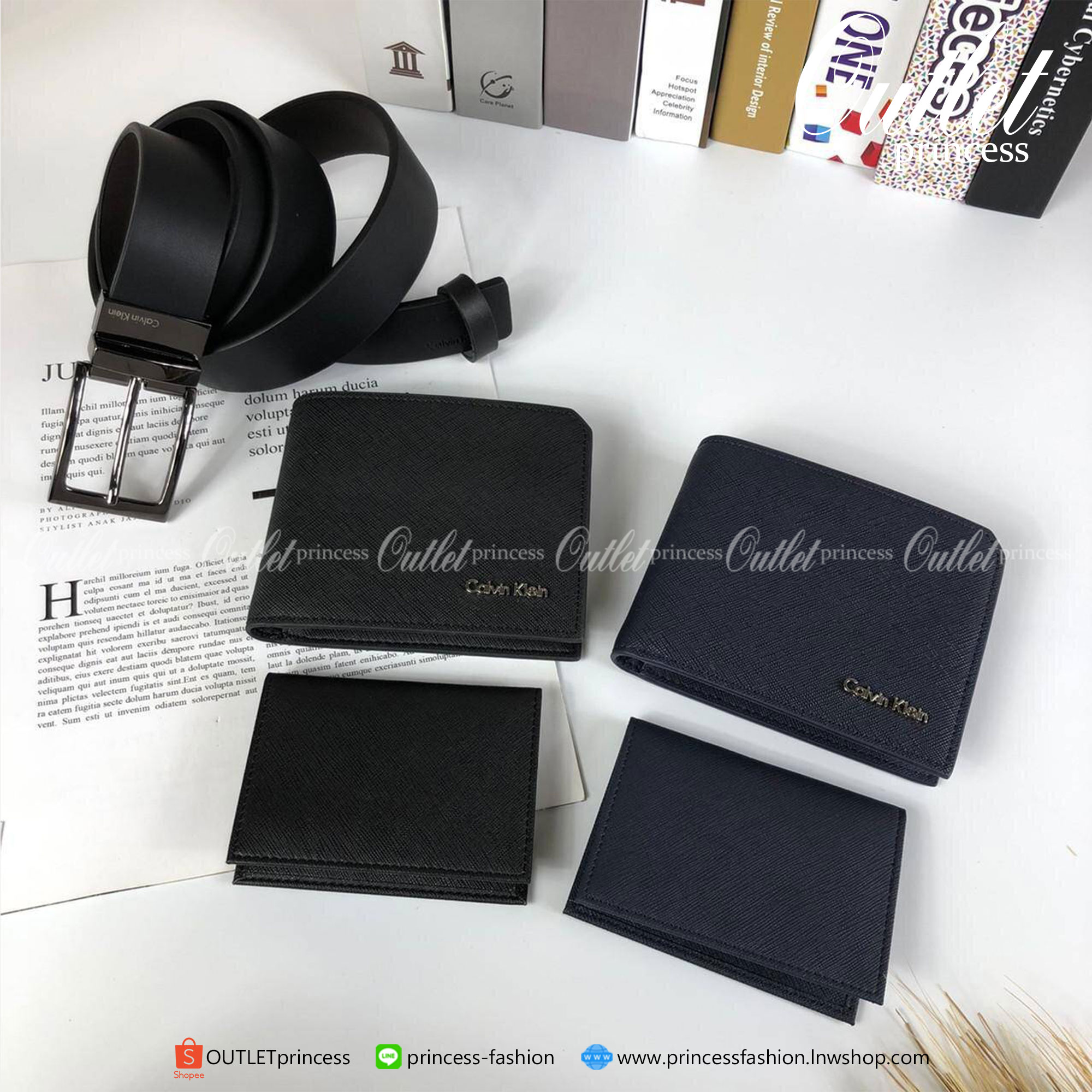 ของแท้ 100% Calvin Klein Leather Belt & Wallet Set เซตสุดคุ้ม ซื้อ 1 ได้ ถึง 3 จะมอบเป็นของขวัญหรือใช้เองก็แนะนำเลยค่าา สีดำ