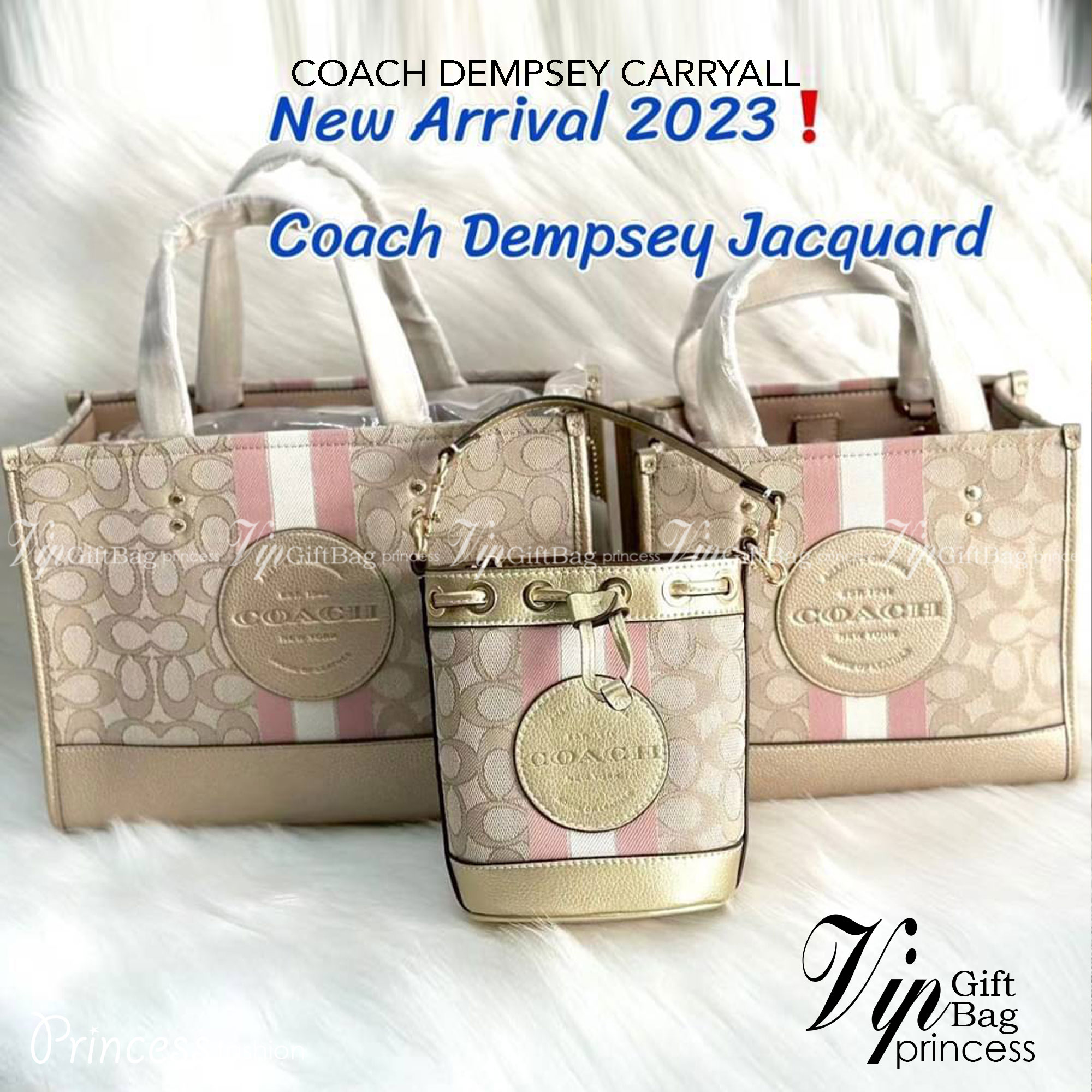 COACH DEMPSEY CARRYALL IN SIGNATURE JACQUARD WITH STRIP AND COACH PATCH((CE984)) ใบใหญ่ สีผู้ดีขับผิวมากๆเลยค่า😘 พร้อมส่งที่ไทย สีใหม่ล่าสุด2023! กับกระเป๋าทรงtote