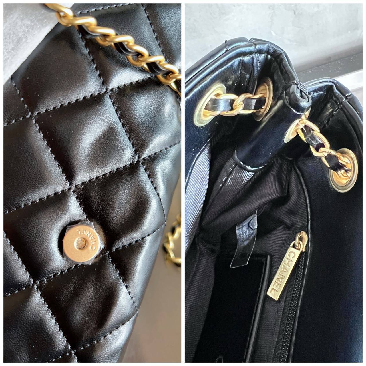 Chanel 24C bag / CHANEL WITH CHAIN / CHANEL Casual Style กระเป๋าสะพายหนังนิ่มลื่นเงาสวย