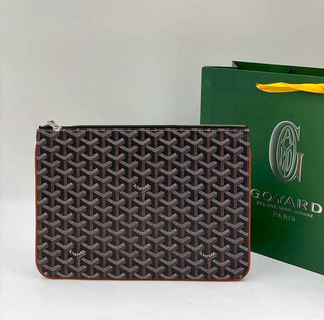 ORI หนังแท้ | GOYARD Senat MM Pouch / GOYARD Clutch Bag กระเป๋าทรงพอชคลัช ใช้เป็นกระเป๋าจัดระเบียบสำนักงานได้ เหมาะสำหรับใส่เอกสารขนาด A4, จัดระเบียบสิ่งของในกระเป๋า หรือใช้เป็นกระเป๋าคลัตช์สำหรับใช้ในชีวิตประจำวัน