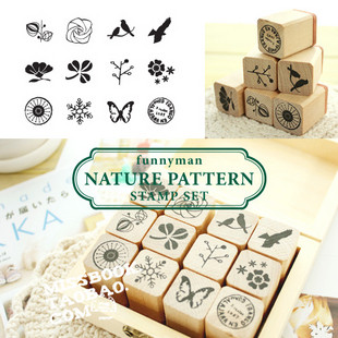 ตัวปั๊มไม้ Funny Man Nature Pattern Stamp