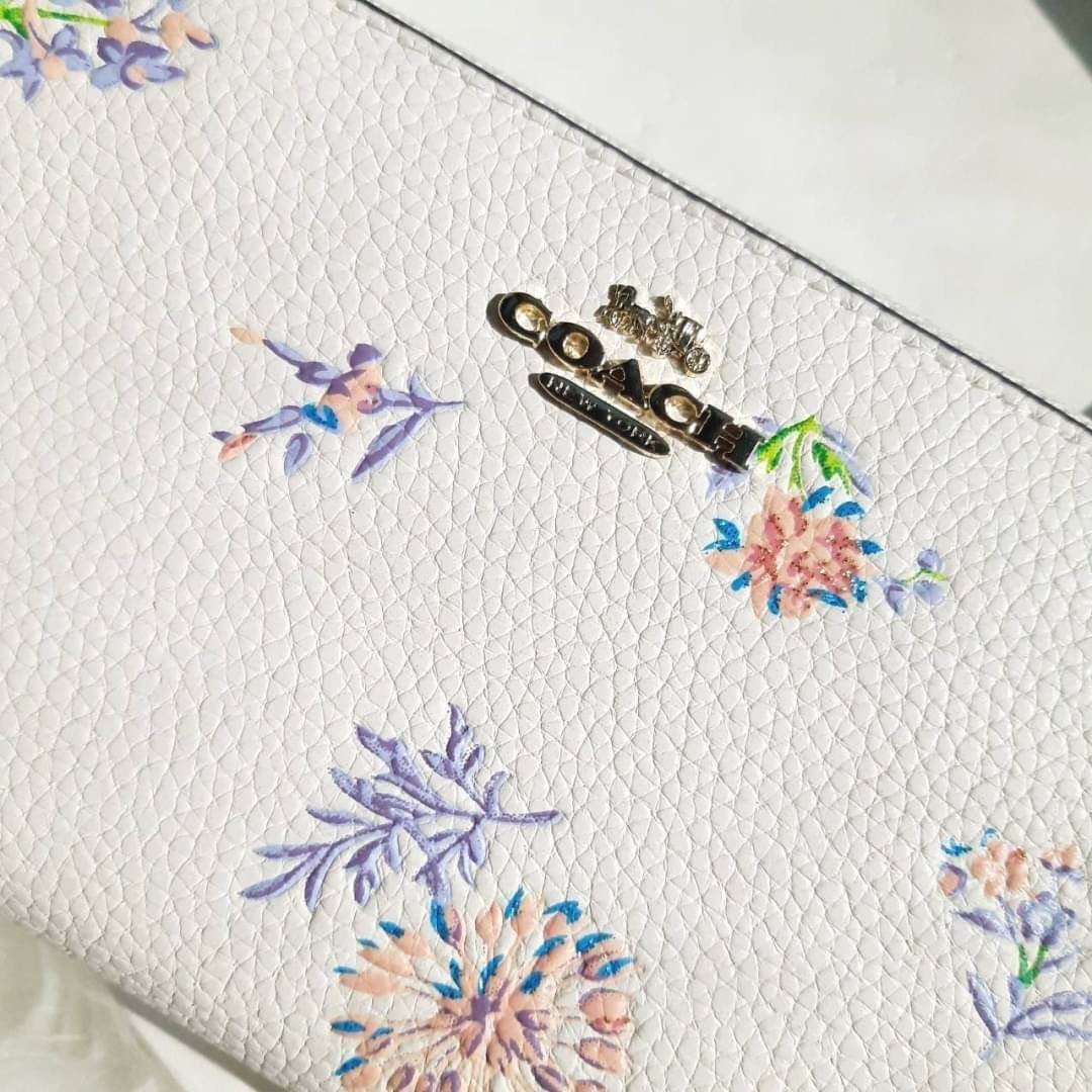 ของแท้ 💯% COACH 69832 ACCORDION ZIP WALLET WITH MEADOW PRAIRIE PRINT กระเป๋าสตางค์ใบยาวซิปรอบ ลายดอกไม้น่ารักมากเว่อร์!! 🌸🌼🌺💐