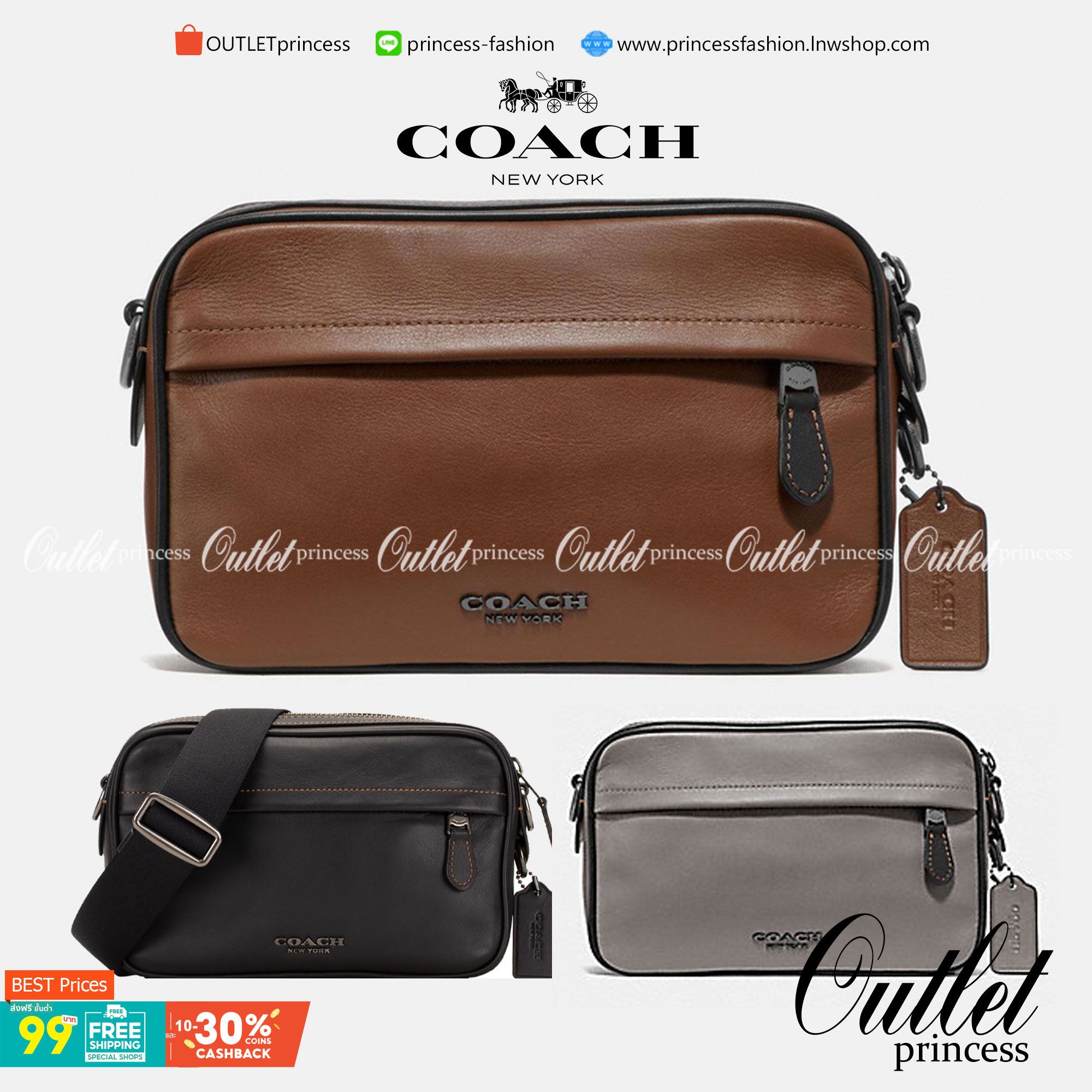 3สีเข้าใหม่งานคุณภาพอีกแล้วคับท่านน ทั้งสี ทั้งหนังสวยมากๆค่าา!! COACH GRAHAM CROSSBODY BAG ((39946)) พร้อมส่ง! กระเป๋าสะพายแบบครอสบอดี้ร์ ใช้ได้ทั้งชาย//หญิง หนังแท้อย่างดี เรียบหรูค่ะ ด้านหน้ามีช่องซิปซ่อนให้หนึ่งช่อง ช่องซิปหลักกว้าง ใส่ของจำเป็นได้ครบ