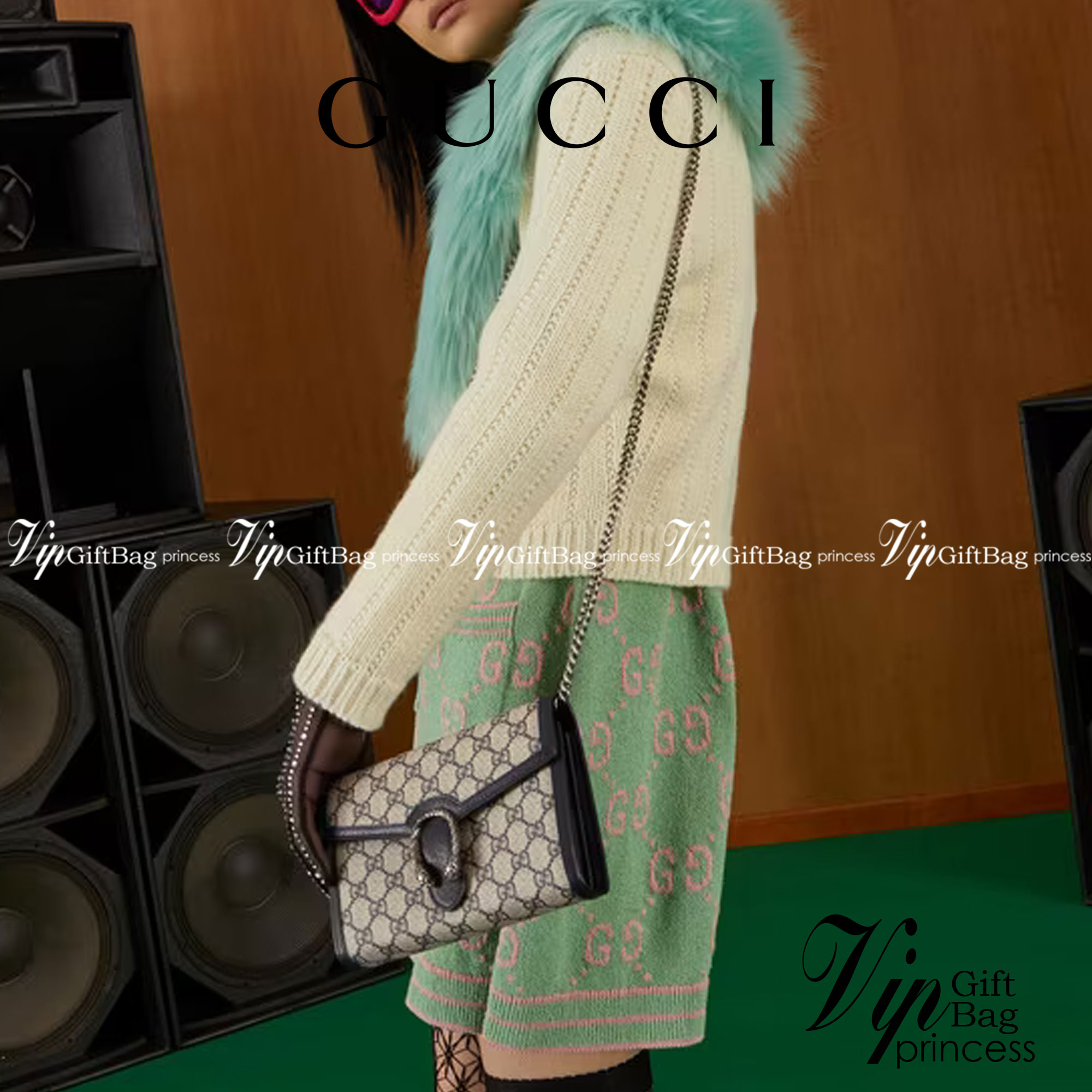 หนังแท้ GUCCI Dionysus mini chain bag / GG Dionysus Wallet Beige and Black GG Supreme canvas พร้อมส่งที่ไทย งานหนังแท้และผ้าแจ็คการ์ดออร์แกนิกอย่างดี พร้อมส่งที่ไทย ภาพสินค้าถ่ายจากงานขายจริง ใช้งานต่างประเทศได้