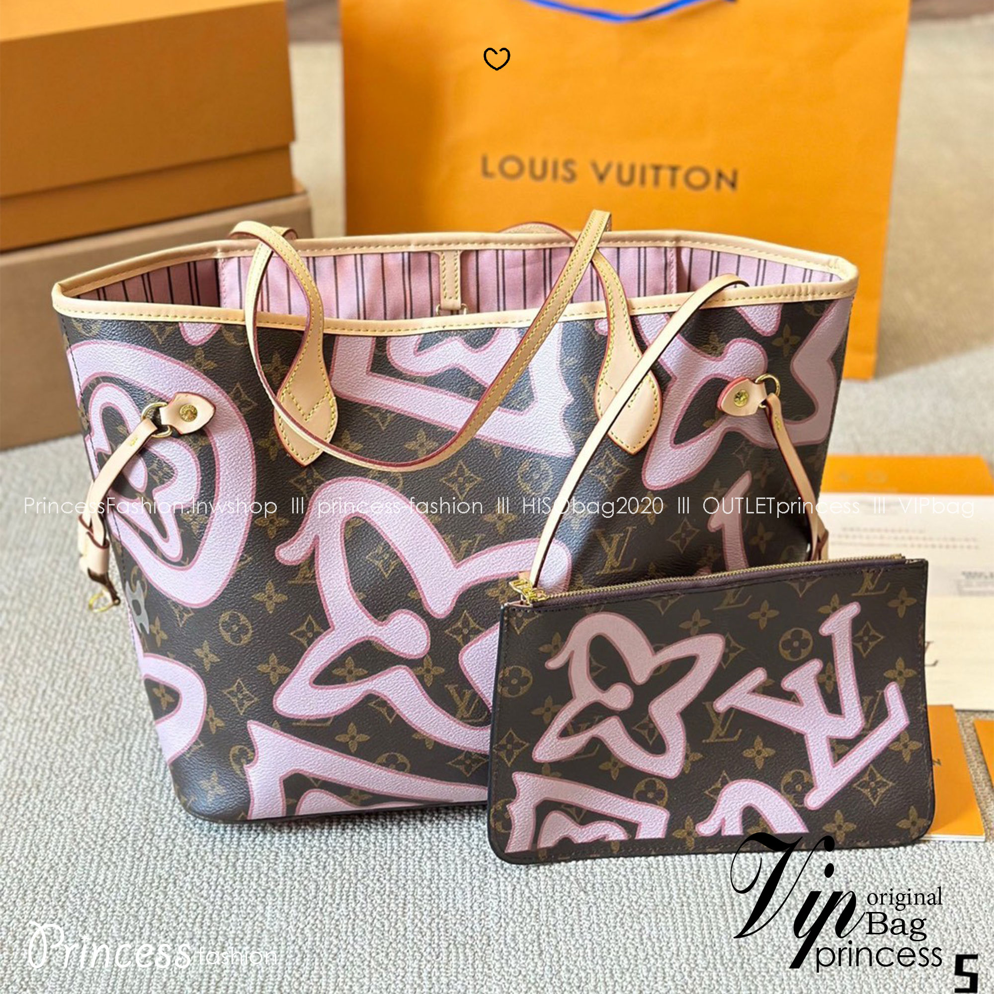 LV Neverfull MM Tahitienne Damier Azur / Capri Monogram กระเป๋าทรงโท้ทใบใหญ่ ดีไซน์ใหม่ สีสันลวดลายโดดเด่นไม่ซ้ำใคร แต่งแต้มลงบนกระเป๋าสร้างดีเทลให้ดูมีมูลค่าเพิ่มขึ้น อัพลุคได้เลย