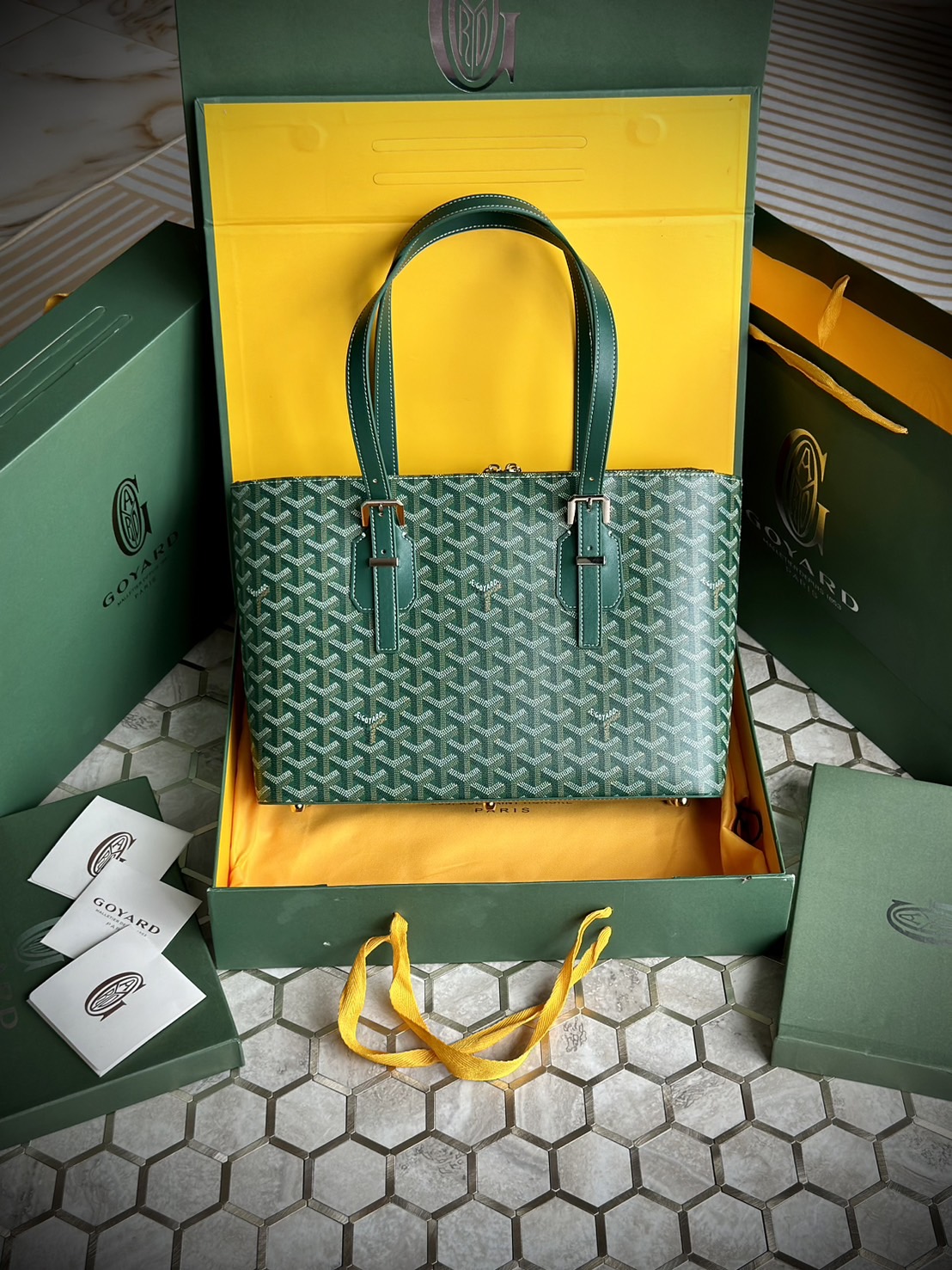 GOYARD Goyardine Sac Marie Galante MM / GOYARD Tote Bag กระเป๋าทรงโท้ทจุของได้เยอะ งานสวยเนี๊ยบ เกรดออริ สลับแท้ 1:1 ใช้ต่างประเทศได้