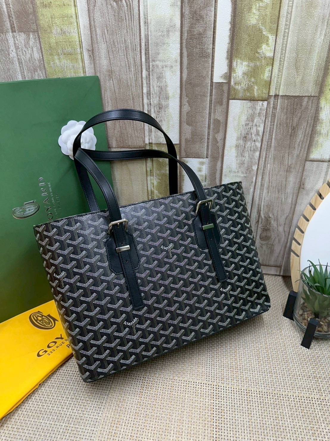 7 สี ORI หนังแท้ | GOYARD Goyardine Sac Marie Galante 35cm / Goyard Tote Bag กระเป๋าสะพายทรงโท้ท พร้อมหูจับใช้งานง่าย ภายในโล่งกว้าง หรูหราลงตัว