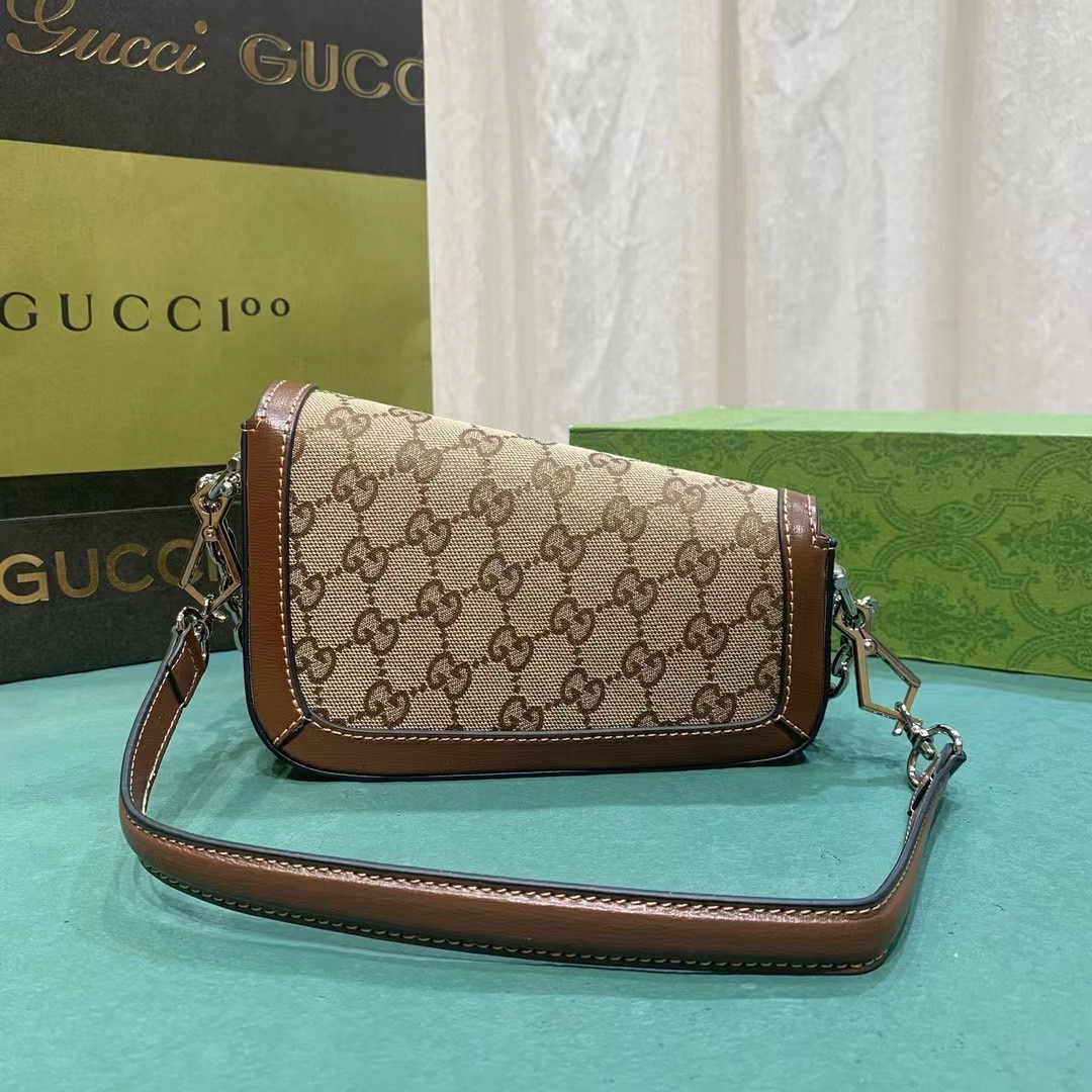 7.5" GUCCI HORSEBIT 1955 MINI SHOULDER BAG by an asymmetrical shape กระเป๋าสะพายไหล่ดีไซส์รูปทรงร่วมสมัย