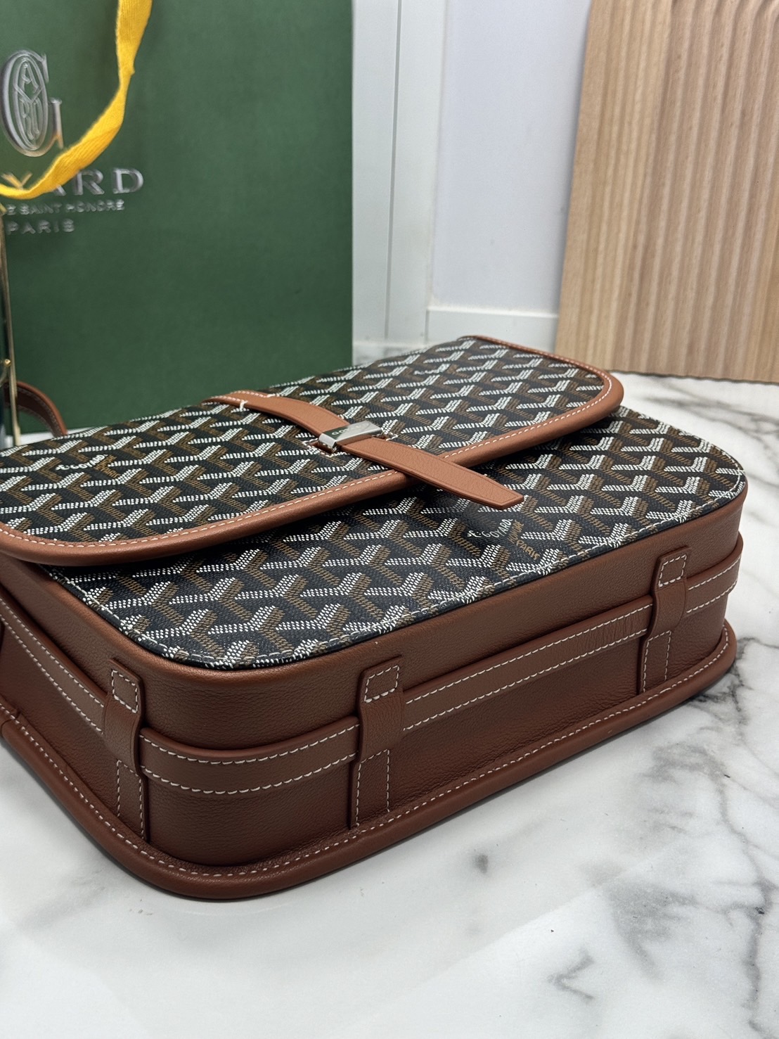 ORI | สลับแท้ GOYARD Belvedere MM Bag 29cm กระเป๋าสะพายทรงแมสเซ็นเจอร์แบรนด์หรูสัญชาติฝรั่งเศส หนังแท้ แคนวาสแท้อย่างดี