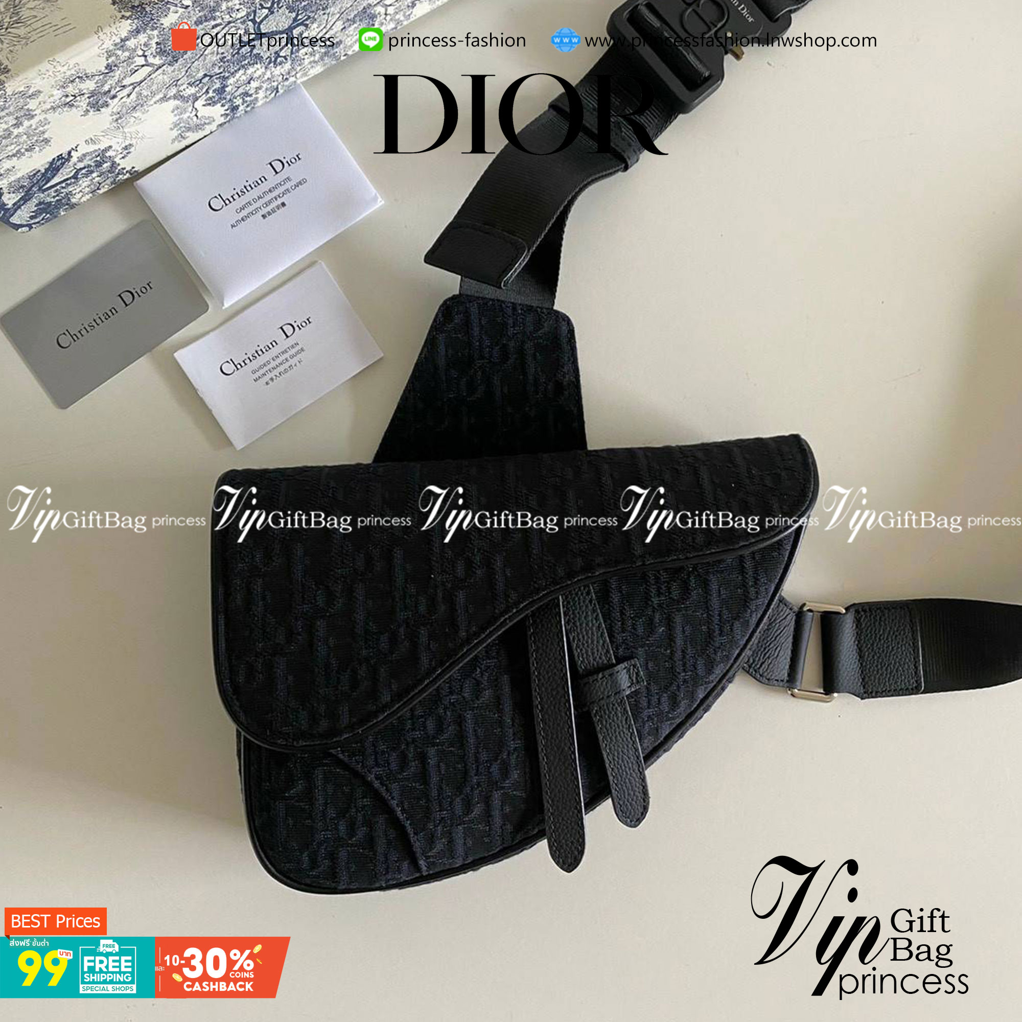 VIP 】𝐂𝐇𝐑𝐈𝐒𝐓𝐈𝐀𝐍 𝐃𝐈𝐎𝐑 SADDLE BAG Black Dior Oblique Jacquard พร้อมส่งที่ไทย 2 สีสุดคลาสสิก กระเป๋าสะพายข้าง สายปรับขนาดได้ จุของได้เยอะ ใช้ได้ทั้งหญิงชาย