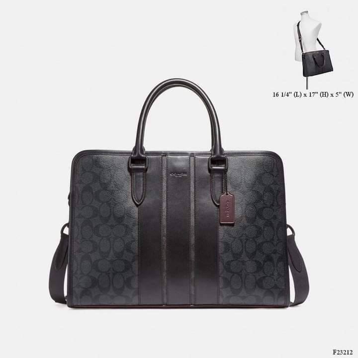 COACH BOND BRIEF IN SIGNATURE CANVAS (COACH F23212)🍁 หนุมๆสาวๆ สาวก Unisex พลาดไม่ได้เลย ลุยงานได้จริง รุ่นนี้เลย//วัสดุแคนวาส ผสมกับหนังแท้ คุณภาพ ทนทาน หนาแน่น ใส่เอกสาร ใส่โน๊ตบุ๊ค ลุยงานได้แบบ Real life จริงๆ ฟังก์ชั่นครบมาก >>มีสายสะพาย