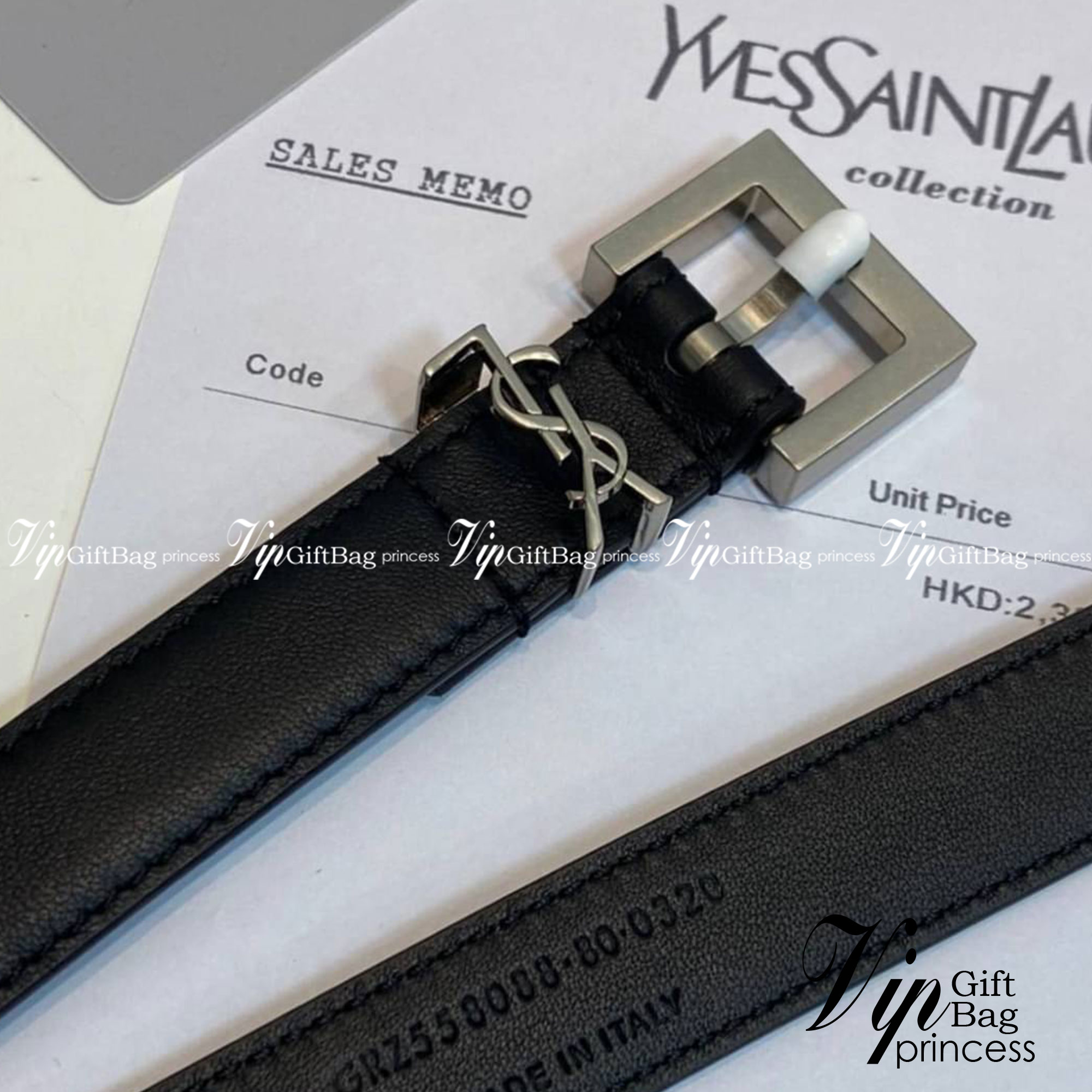 YSL Belt Black Leather เข็มขัดเกรดออริจินอลหนังแท้ พร้อมส่ง ภาพสินค้าถ่ายจากงานขายจริง ใช้งานต่างประเทศได้