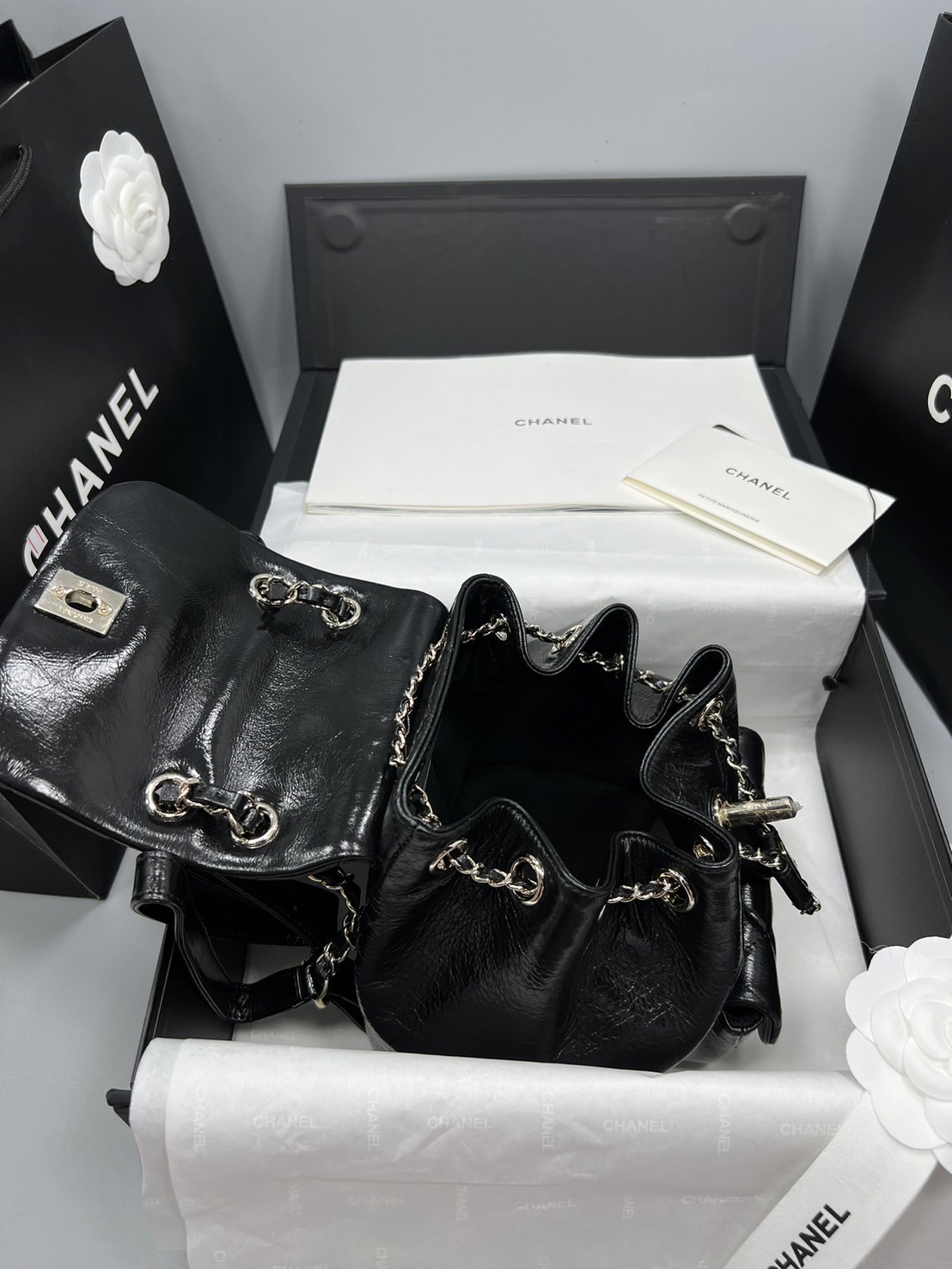 CHANEL MINI DUMA BACKPACK BLACK กระเป๋าเป้ไซส์มินิ รุ่นยอดนิยม เกรดออริ ท็อป สลับแท้ 1:1 ผ่านทุก ตม ใช้งานต่างประเทศได้