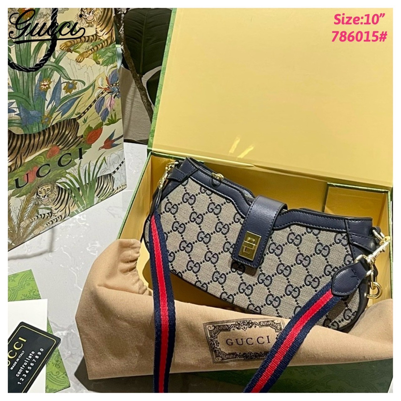 GUCCI moon side mini shoulder bag กระเป๋าสะพายไหล่ดีไซน์วินเทจ คลาสสิคลัคชู ดูผู้ดี สวยแบบน้อยแต่มาก สวยย้อนยุค ขนาดกำลังสวย