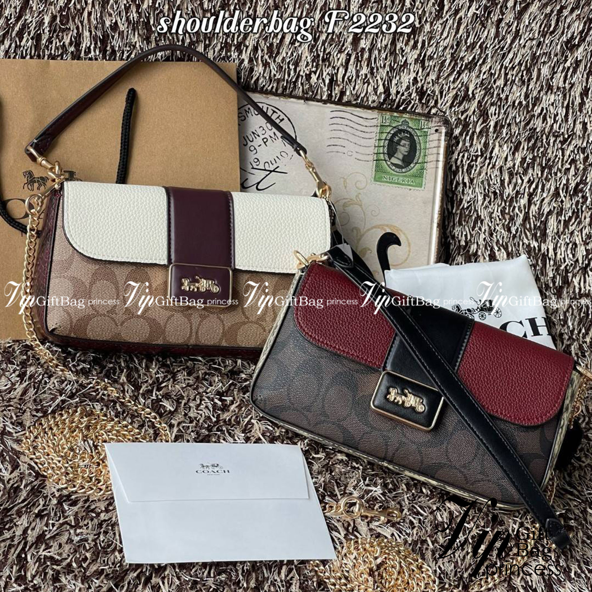 Coach grace series carriage logo handbag slingbag shoulderbag F2232 กระเป๋ามาพร้อมดีไซน์ที่ดูหรูหรา มีเอกลักษณ์เป็นที่จดจำได้ง่าย รวมถึงมีสีสันให้เลือกหลากหลายจึงครองใจสาว ๆ ได้ไม่ยาก โดยกระเป๋าออกแบบให้มีลักษณะเป็นกระเป๋าสะพายไหล่ทรงเหลี่ยมสุดคลาสสิก ที่