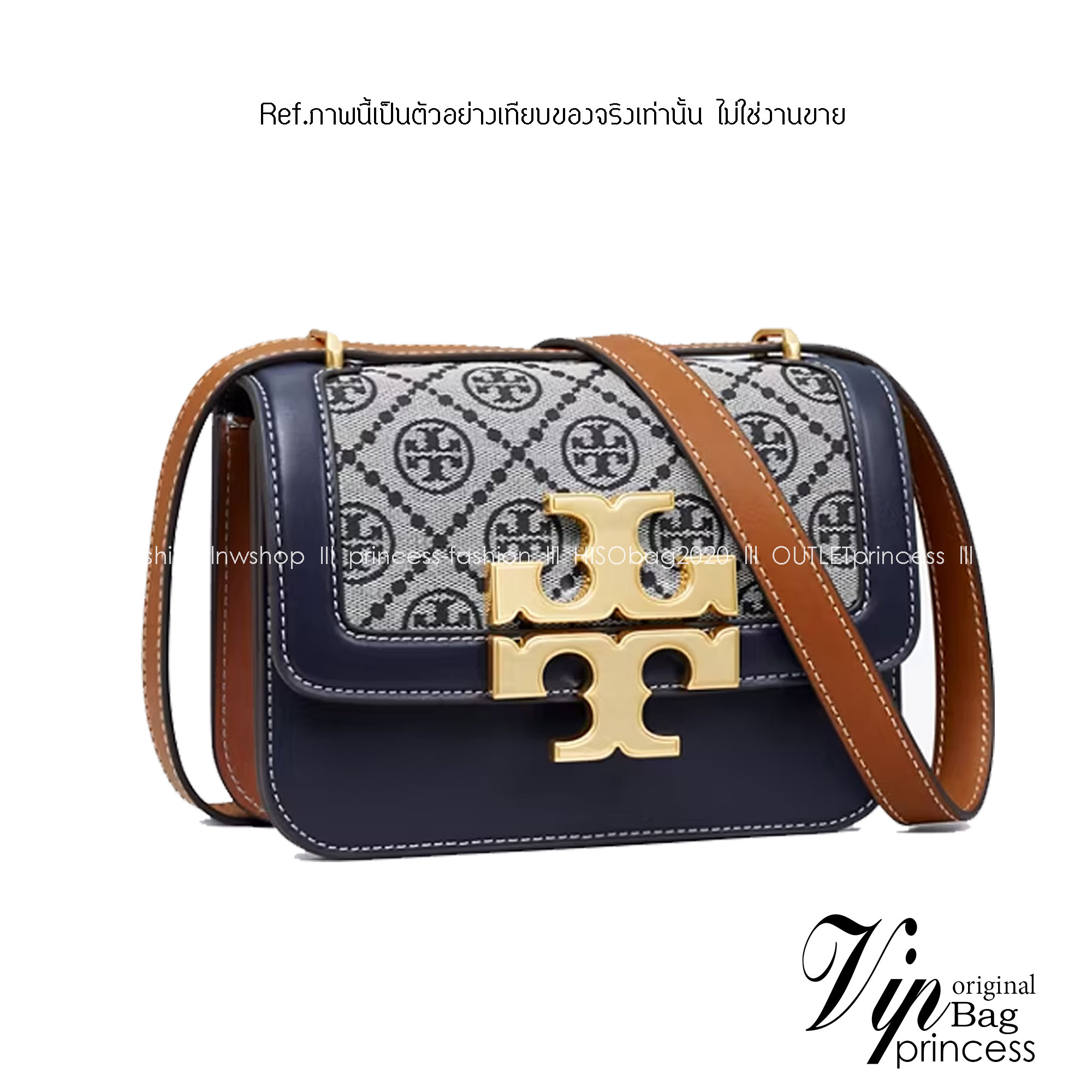 TORY BURCH Eleanor T Monogram Small Convertible Shoulder Bag / Tory Burch Eleanor Classic Jacquard Bag กระเป๋าสะพายดีเทลขอบประณีต