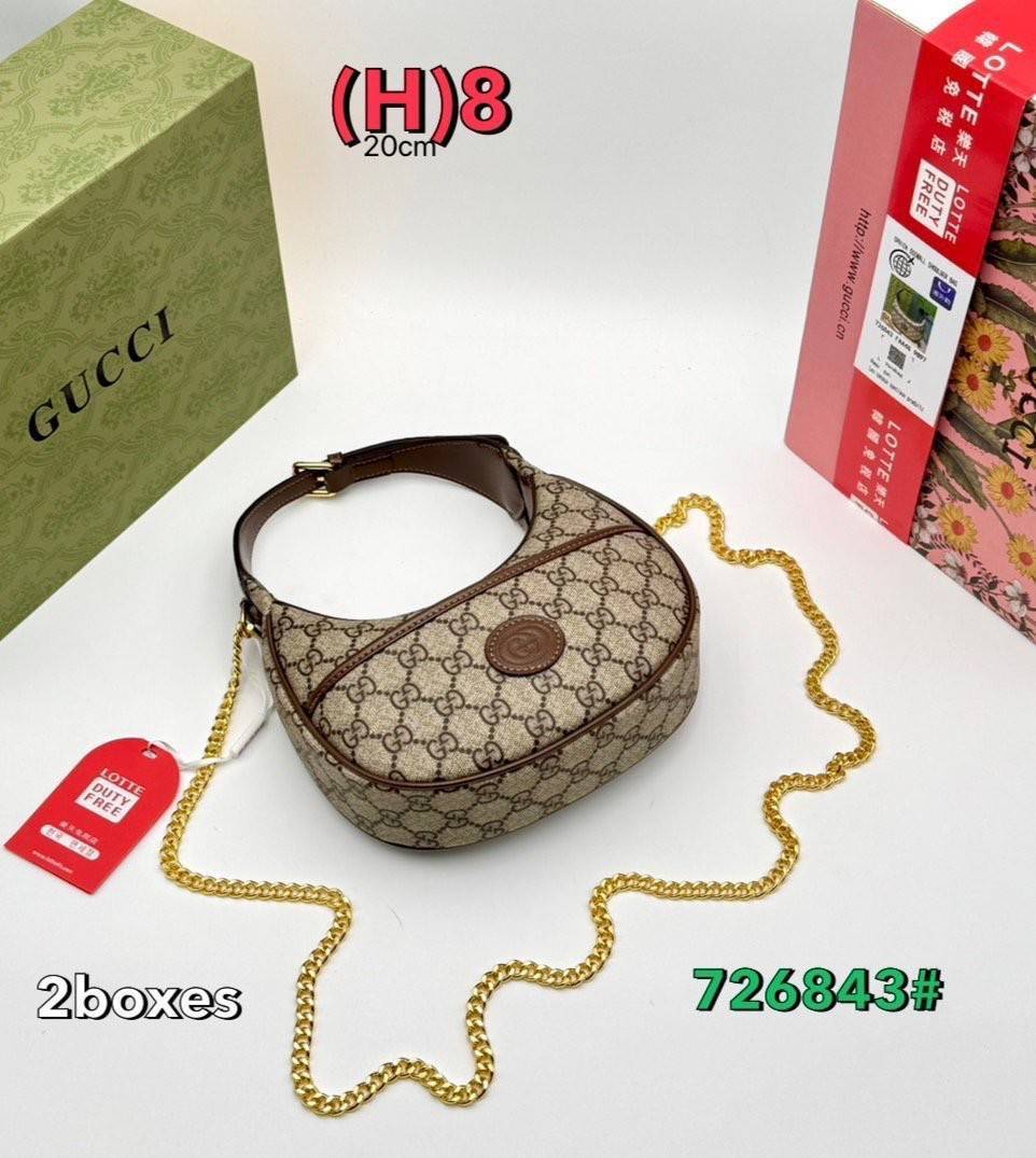 GUCCI Ophidia mini shoulder bag กระเป๋าสะพายรูปทรงพระจันทร์เสี้ยวงน่ารักน่าใช้ สวยสะดุดตาด้วยดีไซน์เรียบหรู แฝงความไฮน์ในตัว