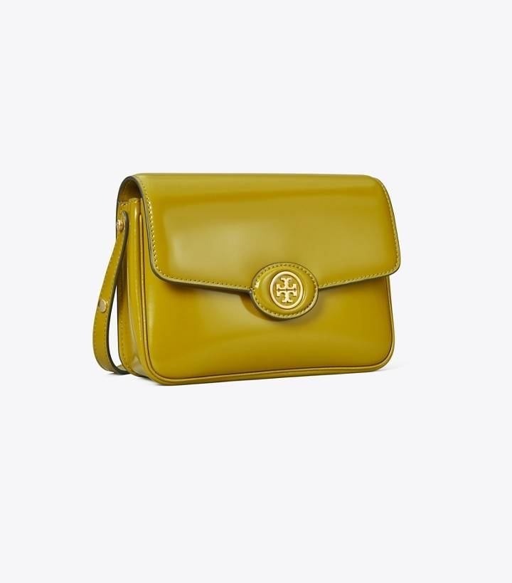TORY BURCH ROBINSON SPAZZOLATO CONVERTIBLE SHOULDER BAG คอลเลคชั่นใหม่ สวยก่อนใคร ในราคาสุดคุ้ม! กับกระเป๋าสะพายไหล่ ดีไซน์สุดหรู หนังแก้วเงาสวยคม สีผู้ดี รูปทรงใช้งานได้ทุกลุค