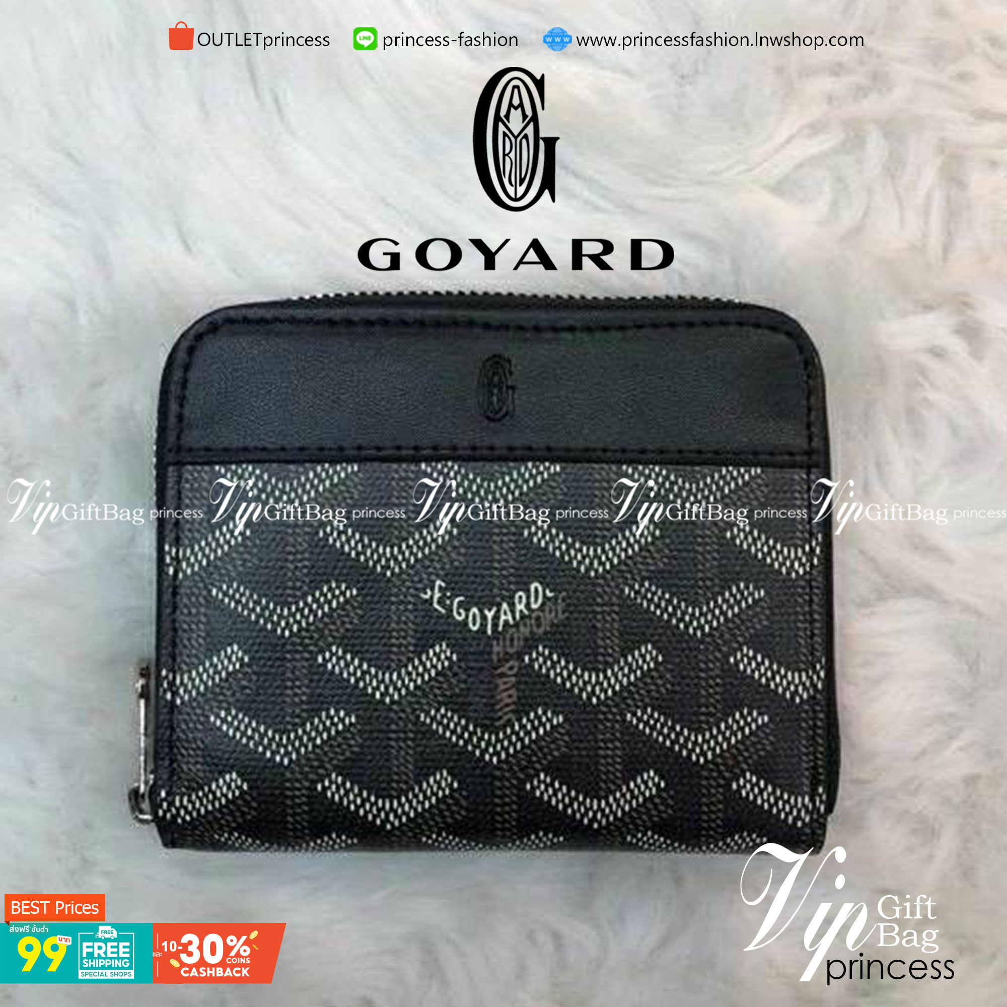 ORI หนังแท้ | GOYARD Compact Zip Matignon Pm Wallet