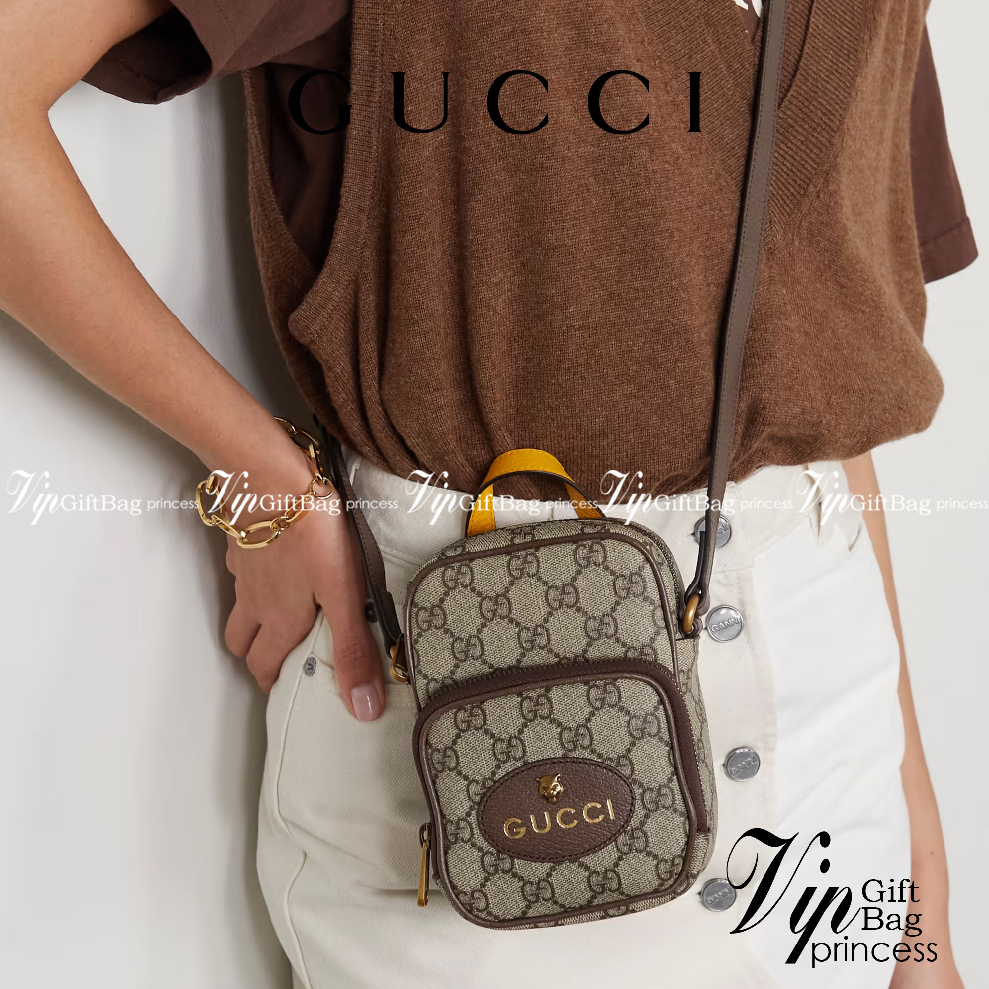 หนังแท้ GUCCI Neo Vintage mini bag / GG Mini Crossbody bag กระเป๋าสะพายข้างใบเล็ก ใช้ได้ทั้งชาย/หญิง งานหนังแท้ทั้งใบ ออริจินอลเกรด ภาพสินค้าถ่ายจากงานขายจริง ใช้งานต่างประเทศได้ค่ะ