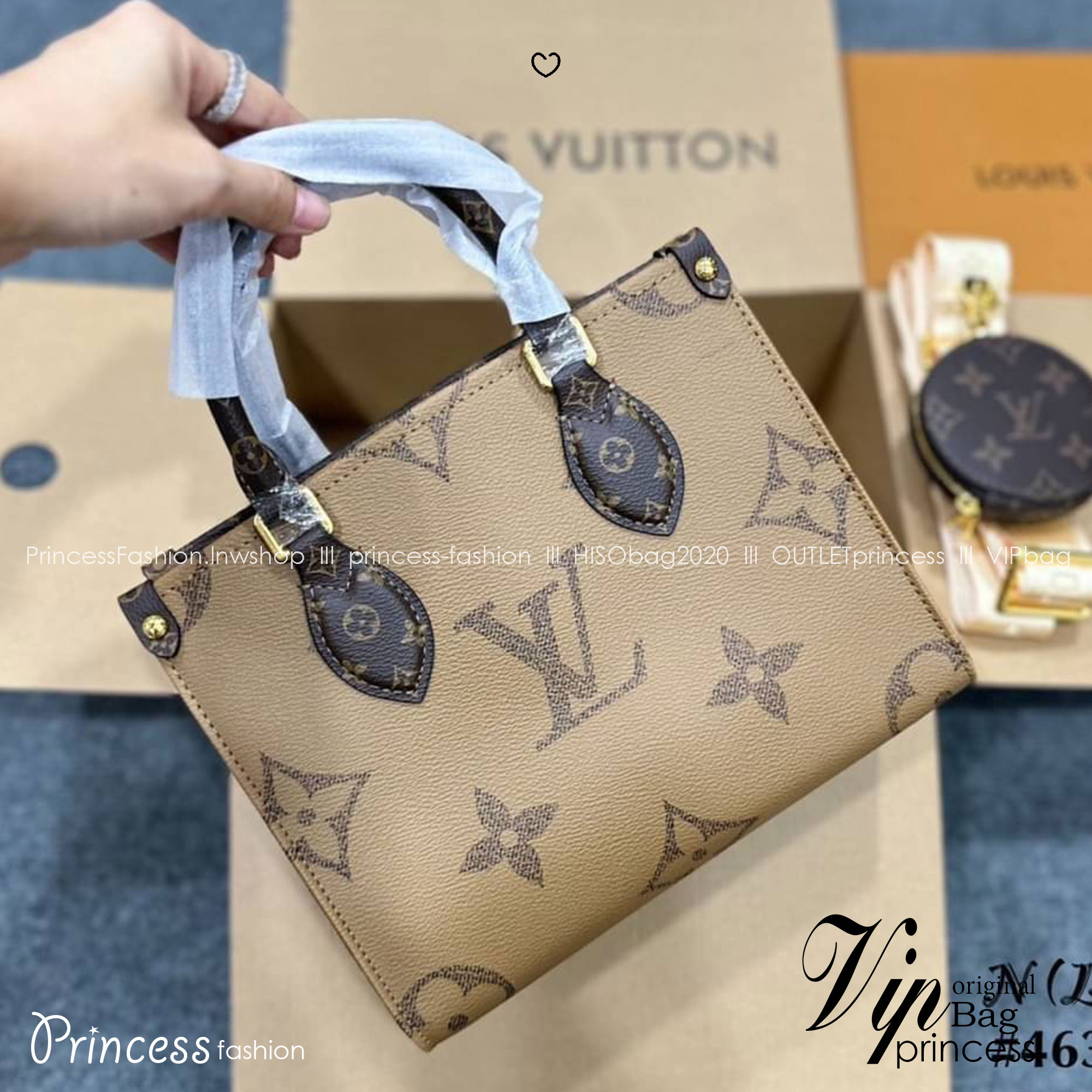 LV OnTheGo PM monogram tote bag กระเป๋าทรงโท้ทที่ใครเห็นต้องเป็นหลงรัก สีทูโทน 2 ด้าน ใช้งานได้ไม่มีเบื่อ ขนาดกำลังสวยคลาสสิค ผู้ดี หรูหราได้ทุกลุค ทุกสไตล์