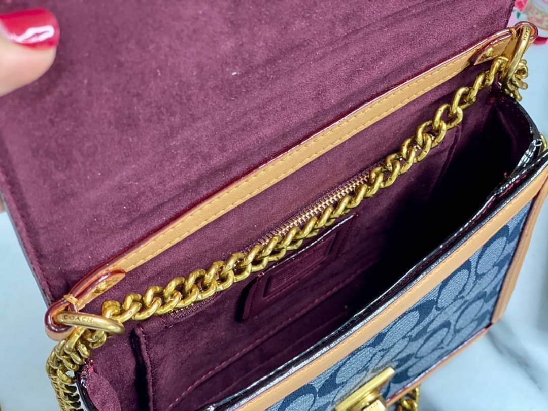 Coach Hutton Shoulder Bag in Signature Chambray