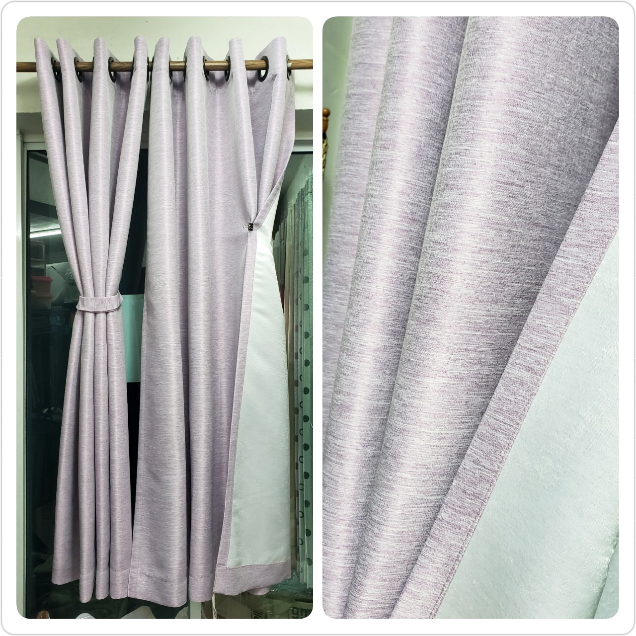 ผ้าม่านก.270*ส.150ซม./ผืน กันแสงUV95% รุ่น มินิมอล(minimalist) สีม่วงลาเวนเดอร์