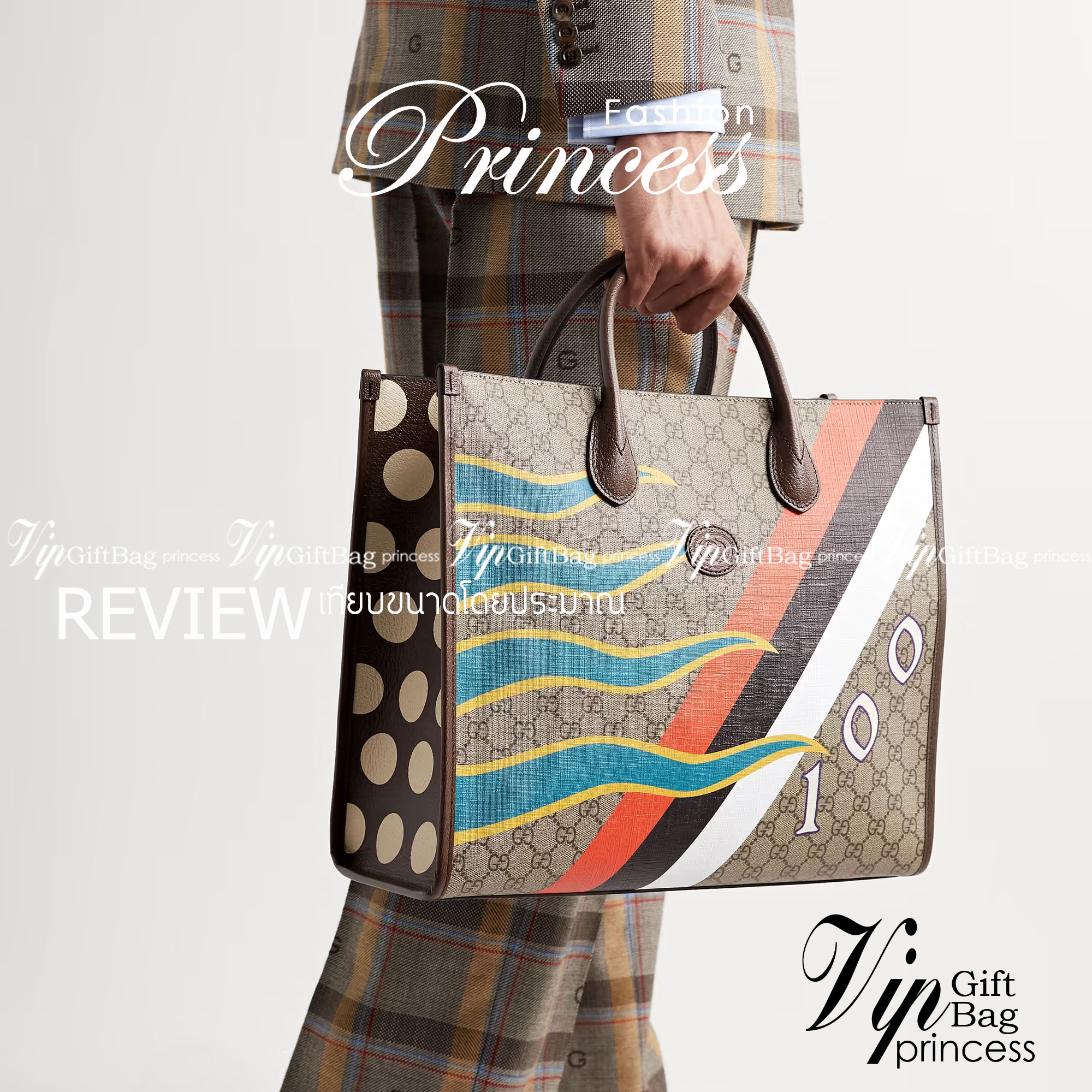 GUCCI Printed Monogrammed Coated-Canvas and Leather Tote Bag / GG Shopping Bag กระเป๋าไซส์ใหญ่ โดดเด่นด้วยลายปริ๊น สวยเอกลักษณ์ พร้อมส่งที่ไทย ภาพสินค้าถ่ายจากงานจริง ใช้งานต่างประเทศได้ วัสดุหนังแคนวาส ภายในโล่งกว้างมาก ใส่ของแบบแน่นๆ จุๆไปได้เลย หมดห่วง