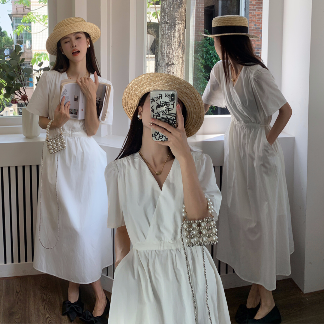 พร้อมส่ง 🧁 Jubilee celebration dress เดรสสีขาวหวานกรุบ (37224)