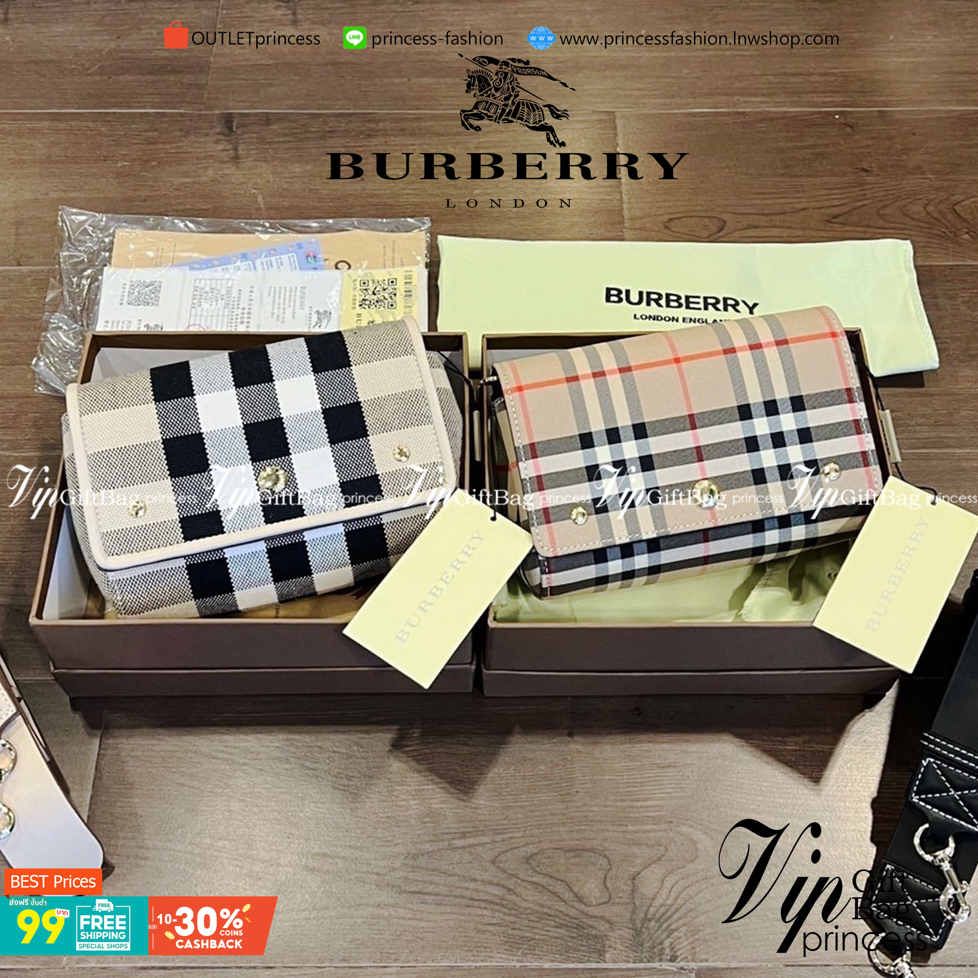 VIP 】BURBERRY FRAGRANCES VINTAGE CROSSBODY BAG กระเป๋าสะพายลายออริจินอลเรียบหรูสุดคลาสสิค เปิดหน้าสะดวกใช้ ภายในปั้มโลโก้ พร้อมสายสะพายหนังยาวปรับระดับได้จะสะพายไหล่หรือ Crossbody ก็ดูดีสวยน่าใช้มากค่ะเป็นอีกหนึ่งไอเท็มแนะนำ สินค้ามาพร้อมถุงผ้ากันฝุ่นแบรน