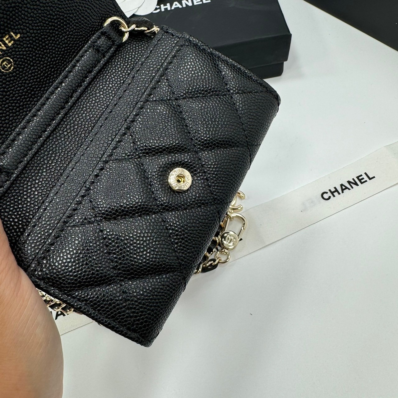 CHANEL mini wallet on chain crossbody กระเป๋าสตางค์พร้อมสายสะพายไซส์มินิ เกรดออริ 1:1 ใช้งานต่างประเทศได้ ภาพถ่ายจากงานขายจริง